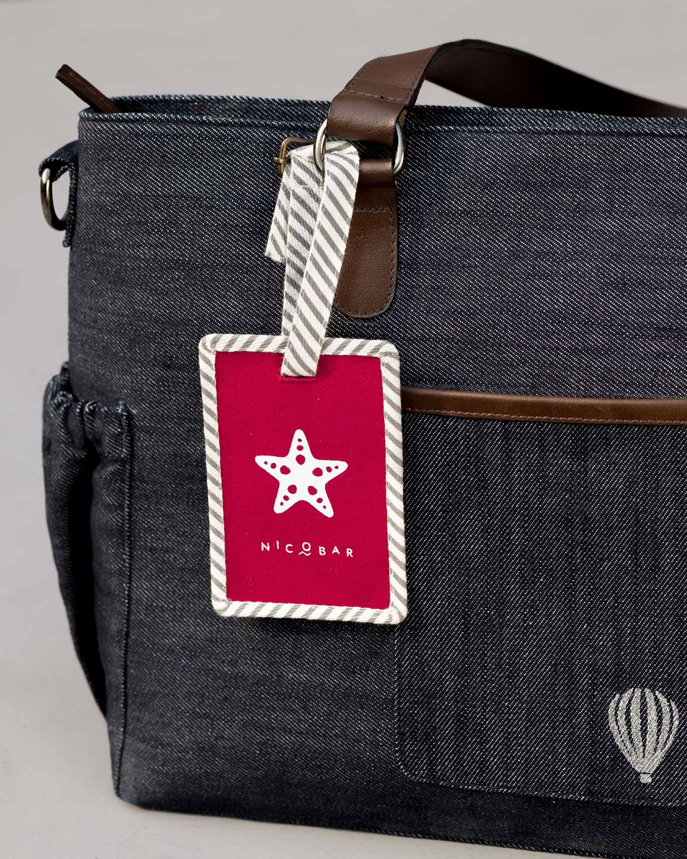 Starfish Bag Tag - Beetroot - Image 5