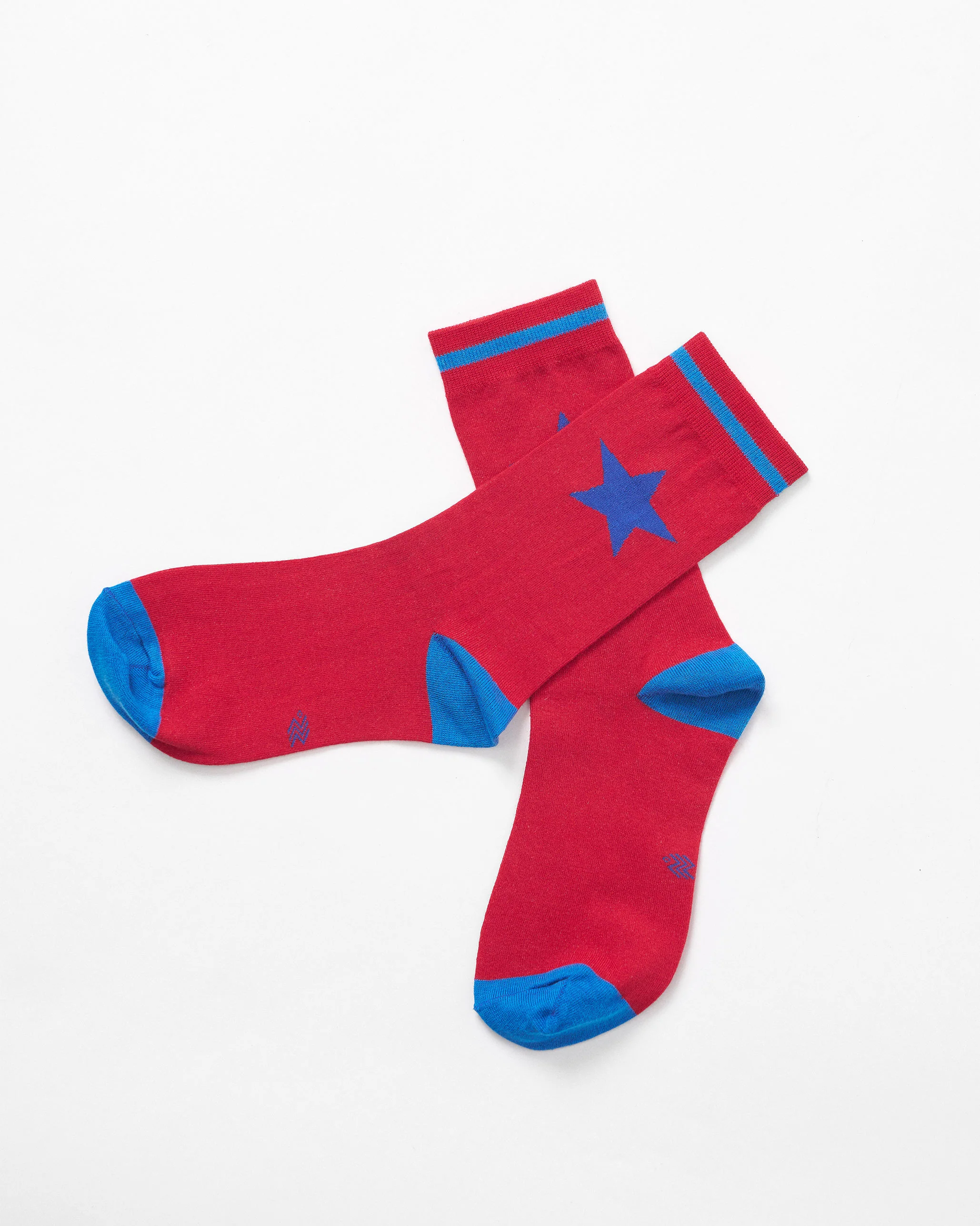 Starstruck Socks - Red & Cobalt Blue - Image 3