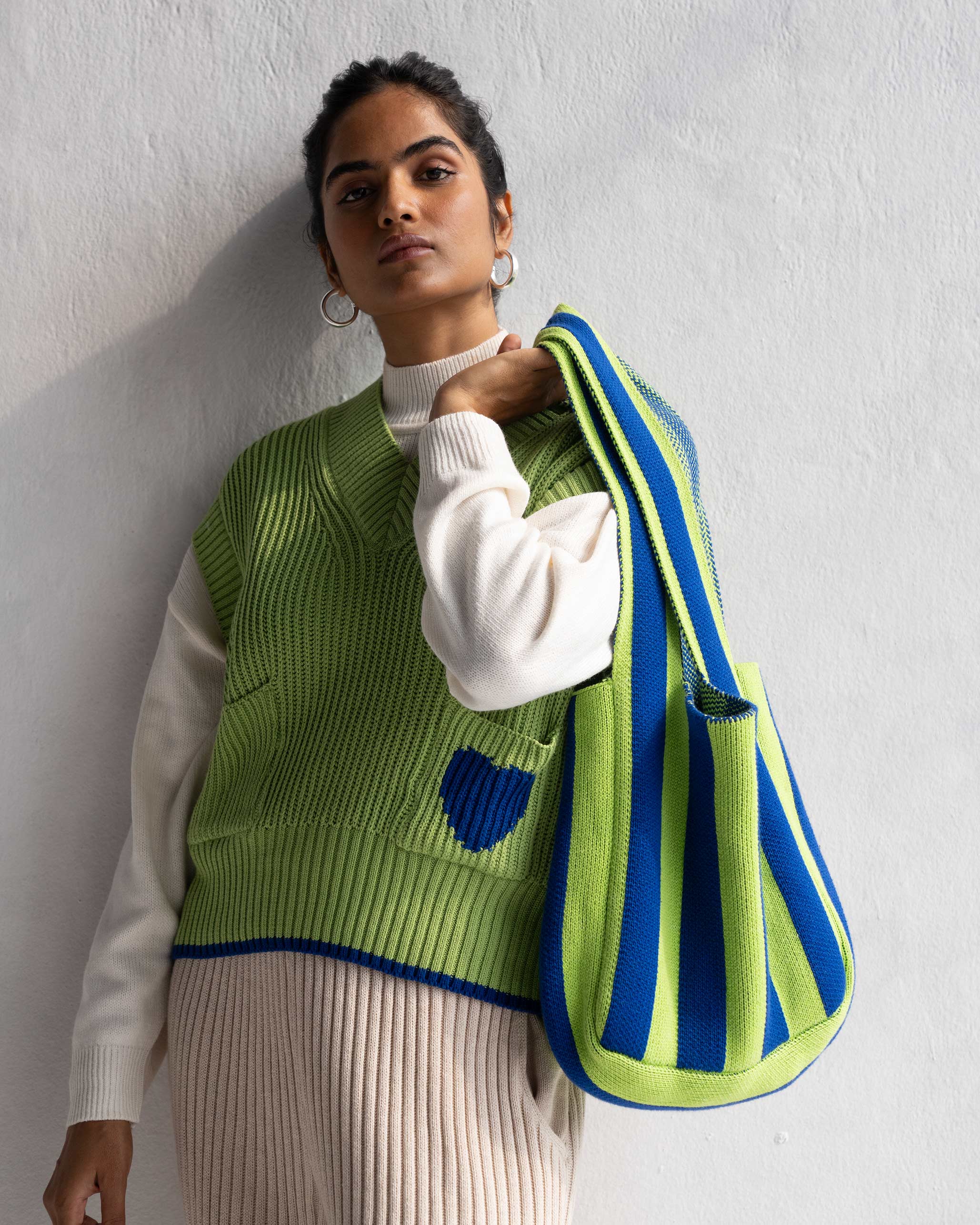 Stripe Bag - Blue & Green - Image 2