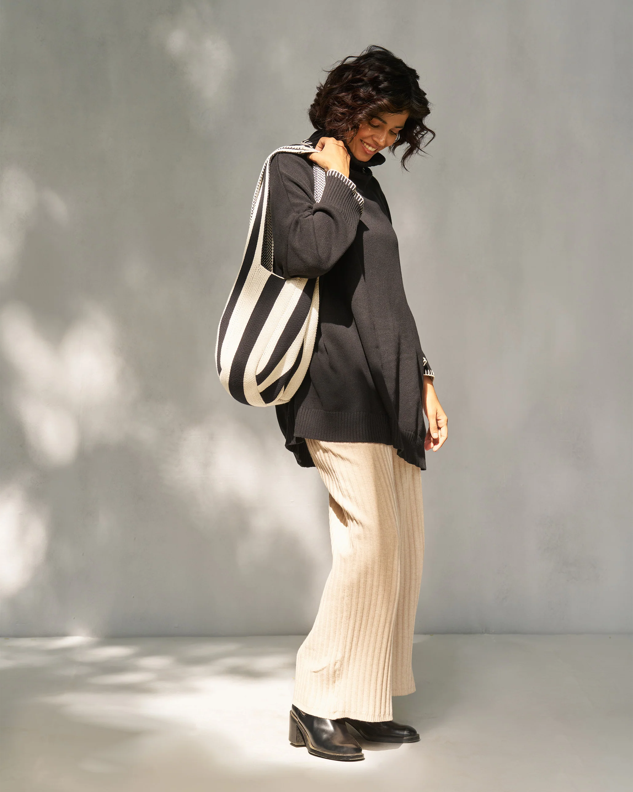 Stripe Bag - Ivory & Black - Image 5