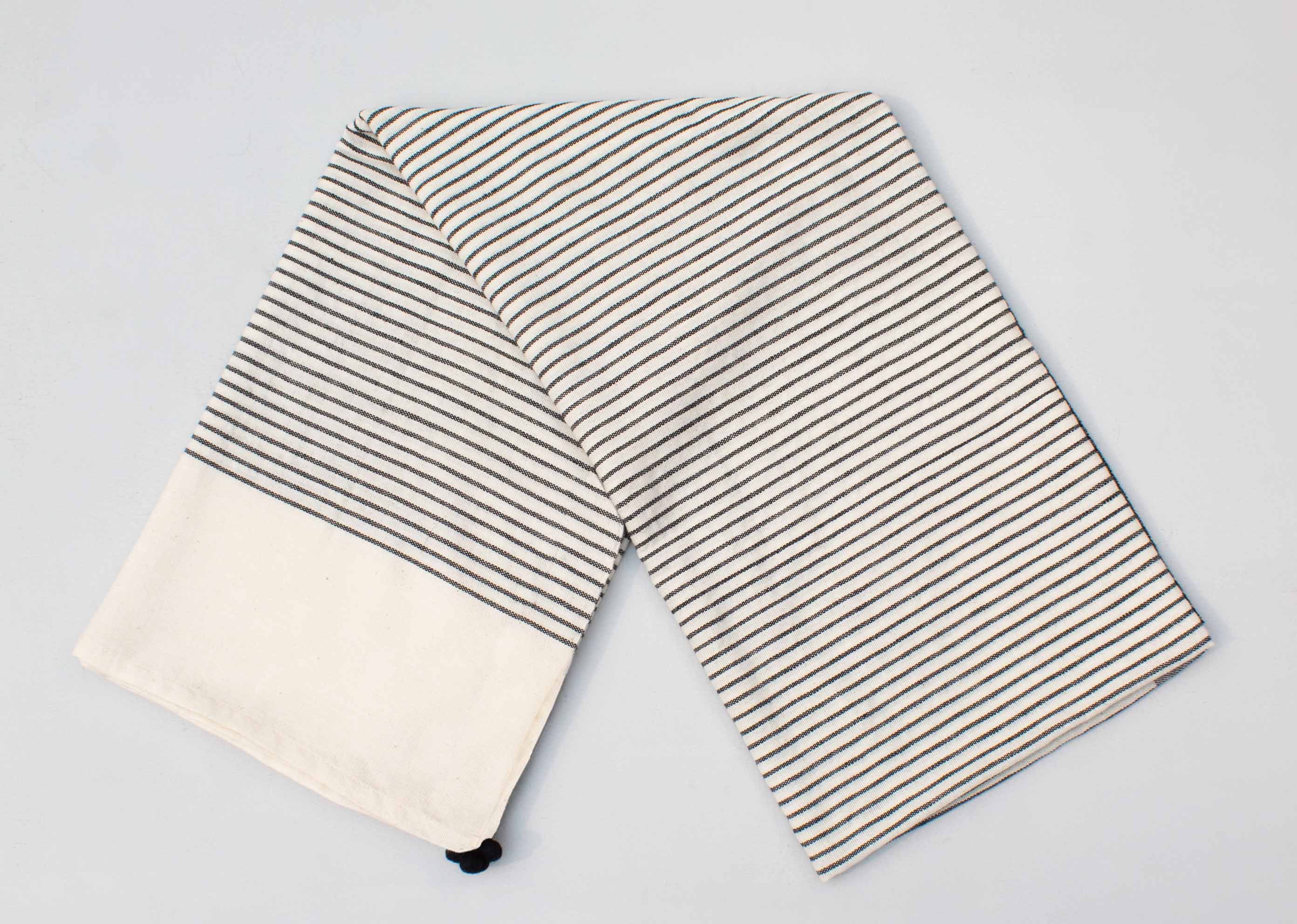Stripe Beach Throw - Black on White - Image 3