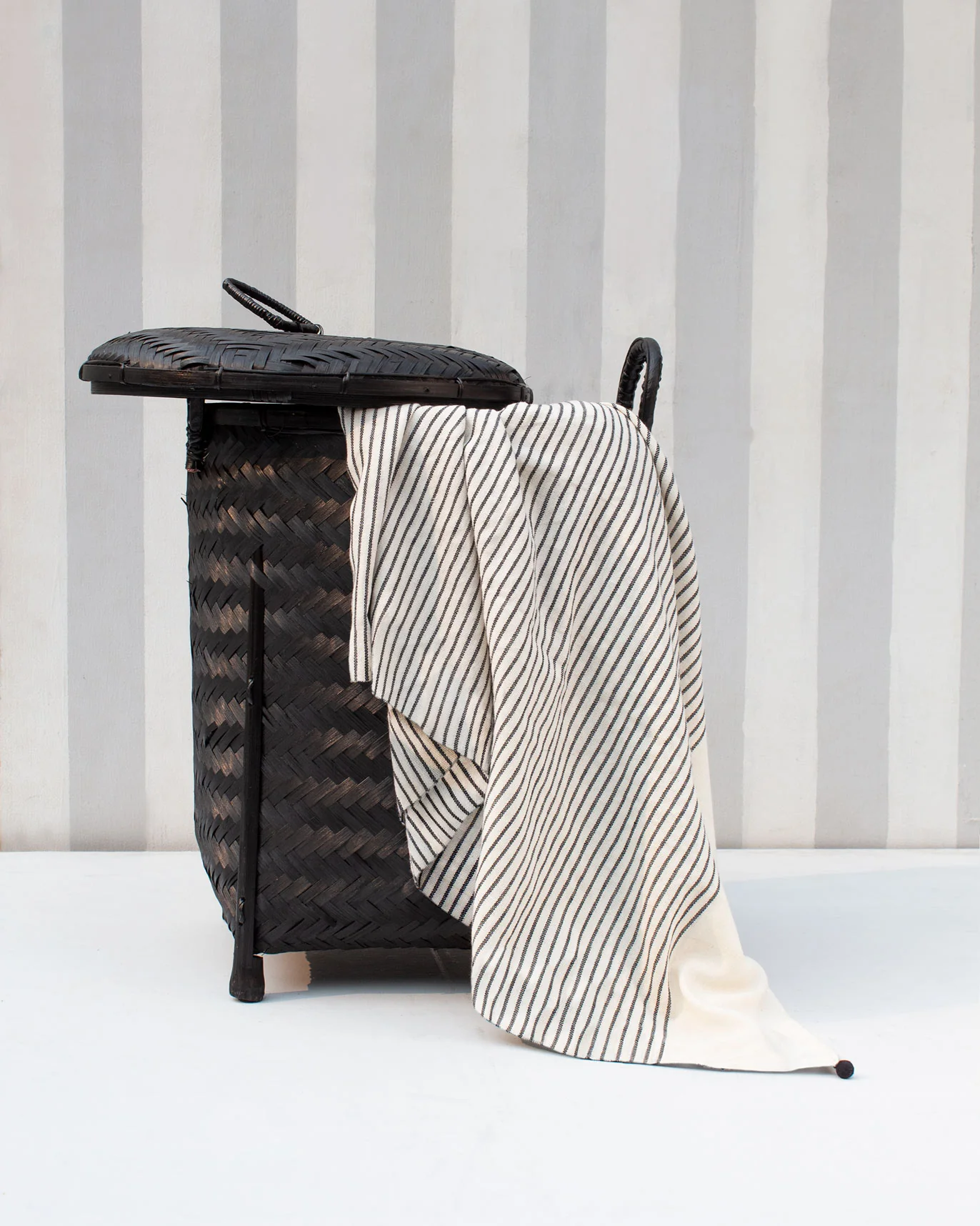 Stripe Beach Throw - Black on White - Image 5