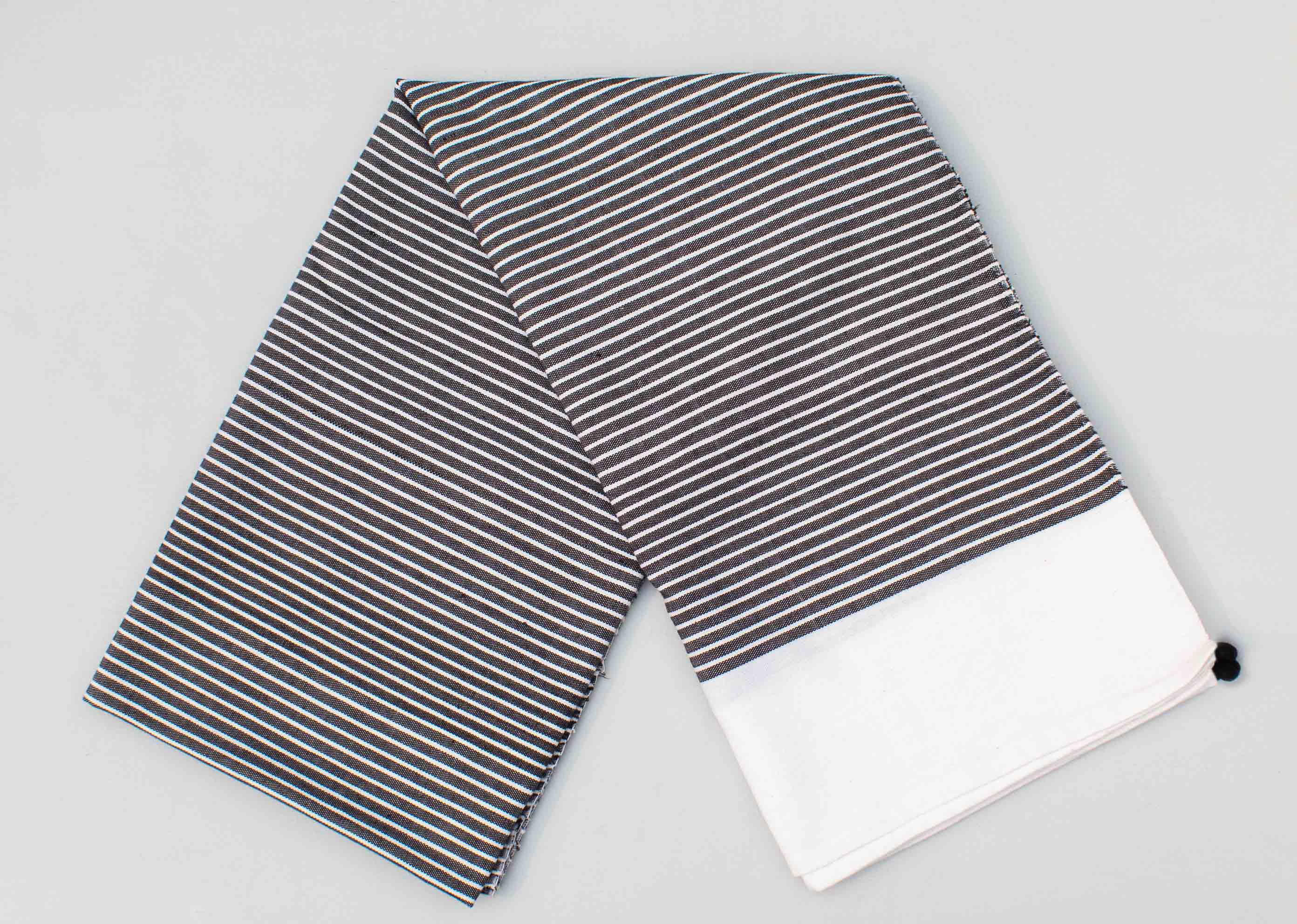 Stripe Beach Throw - White on Black - Image 3