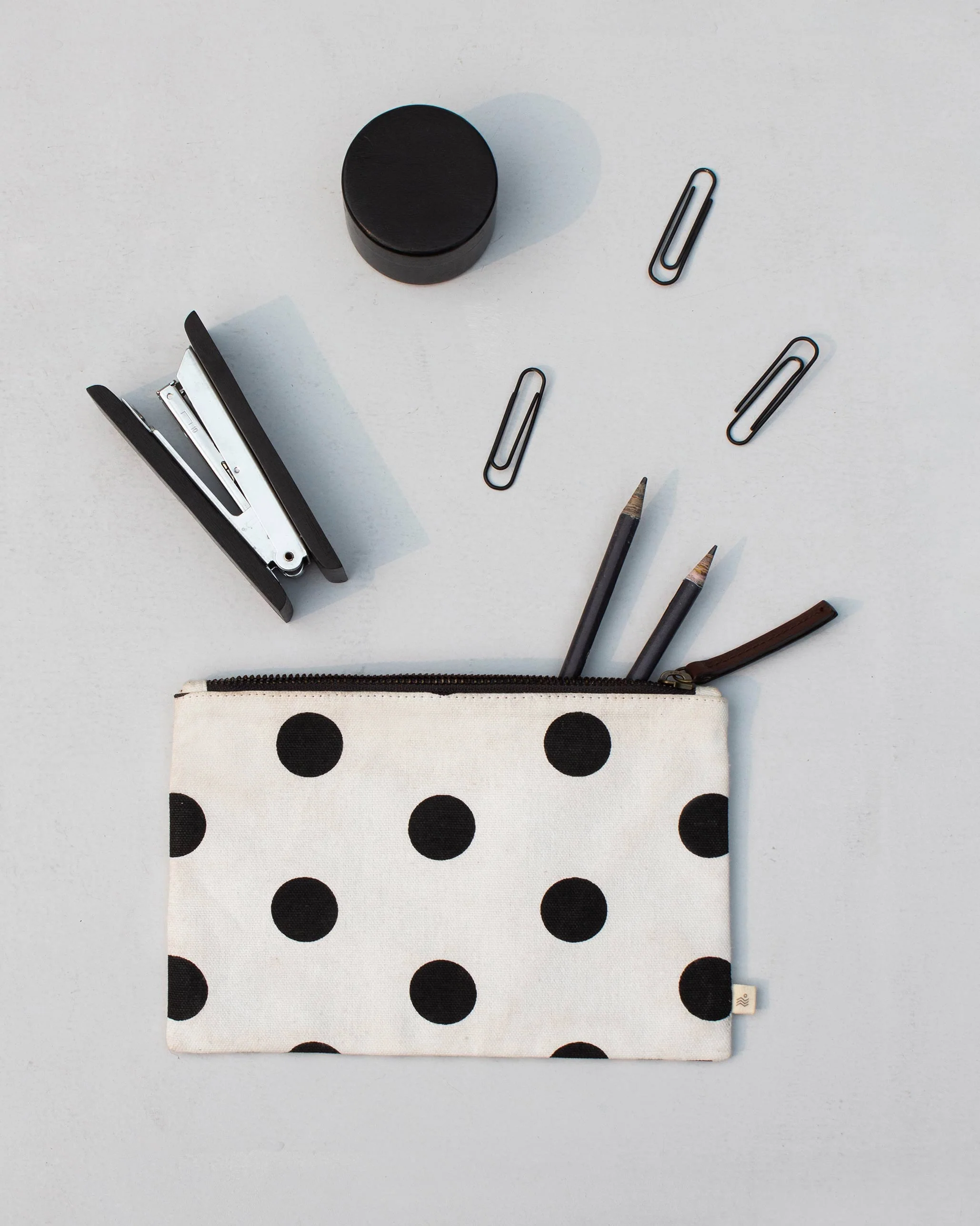 Stripe & Polka Pouch - Black & White - Image 4