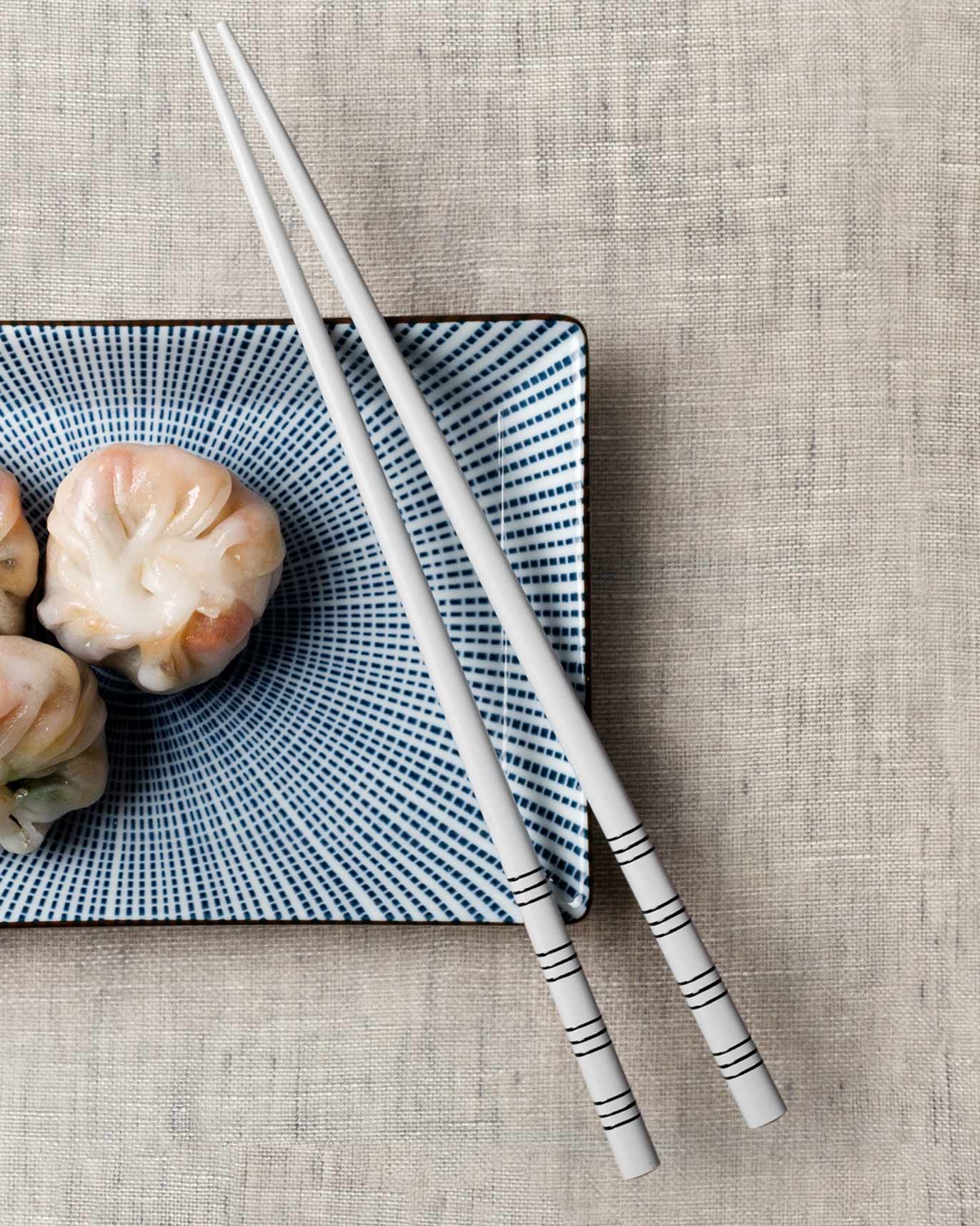 Stripe White Chopsticks (Set of 2) - Image 2