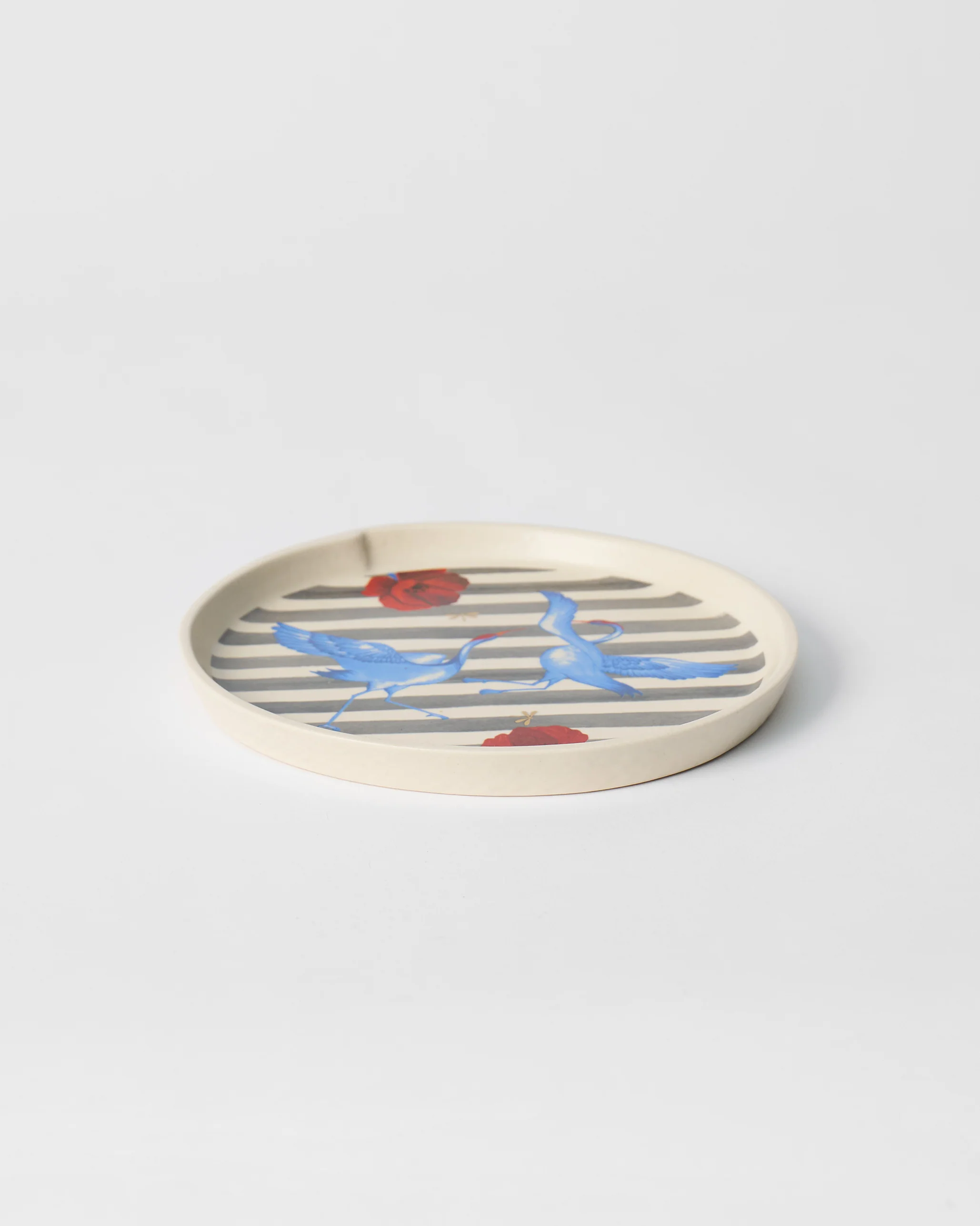Striped Crane Dessert Plate - Image 4