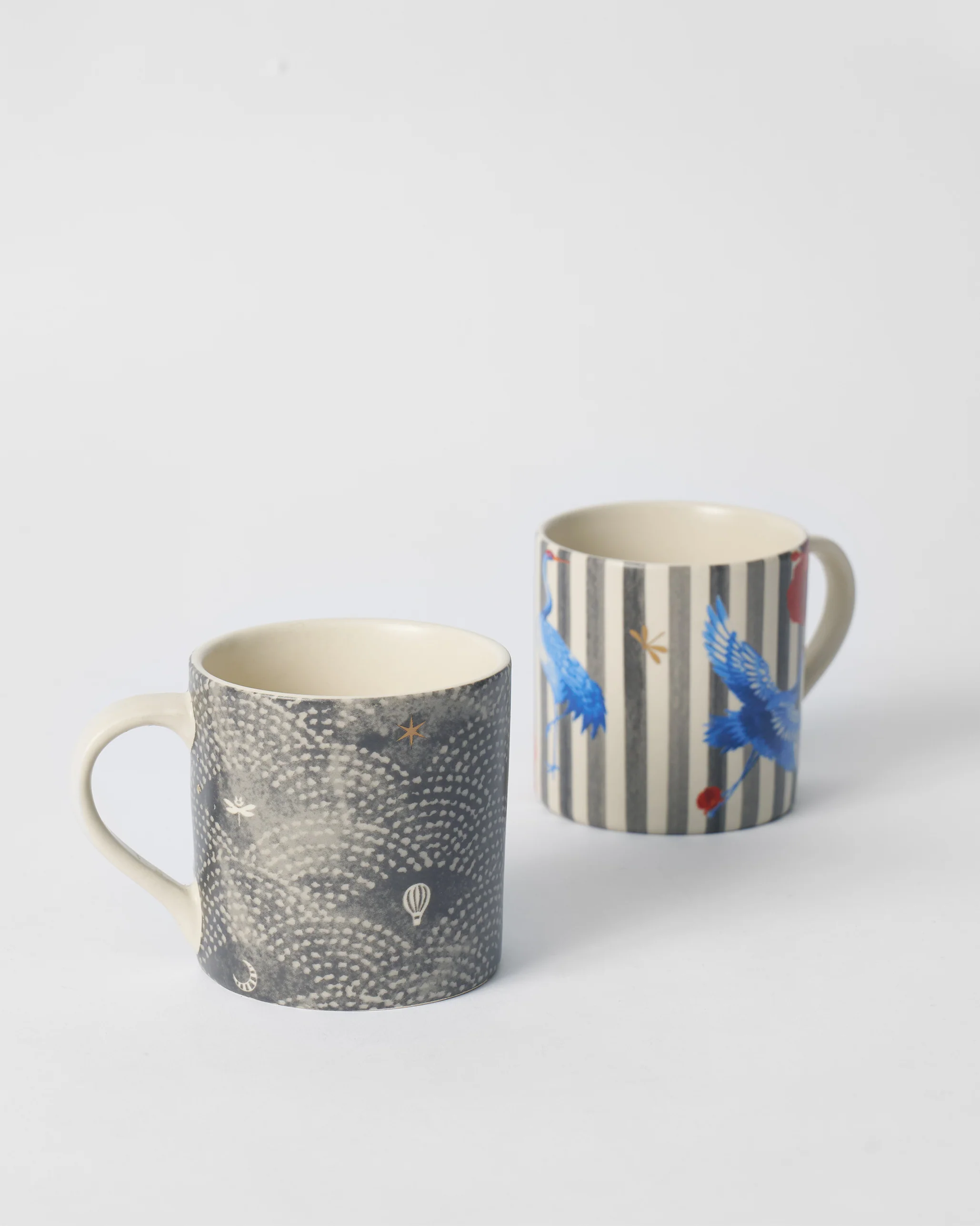 Striped Crane Straight Mug - Set of 2 - Image 5