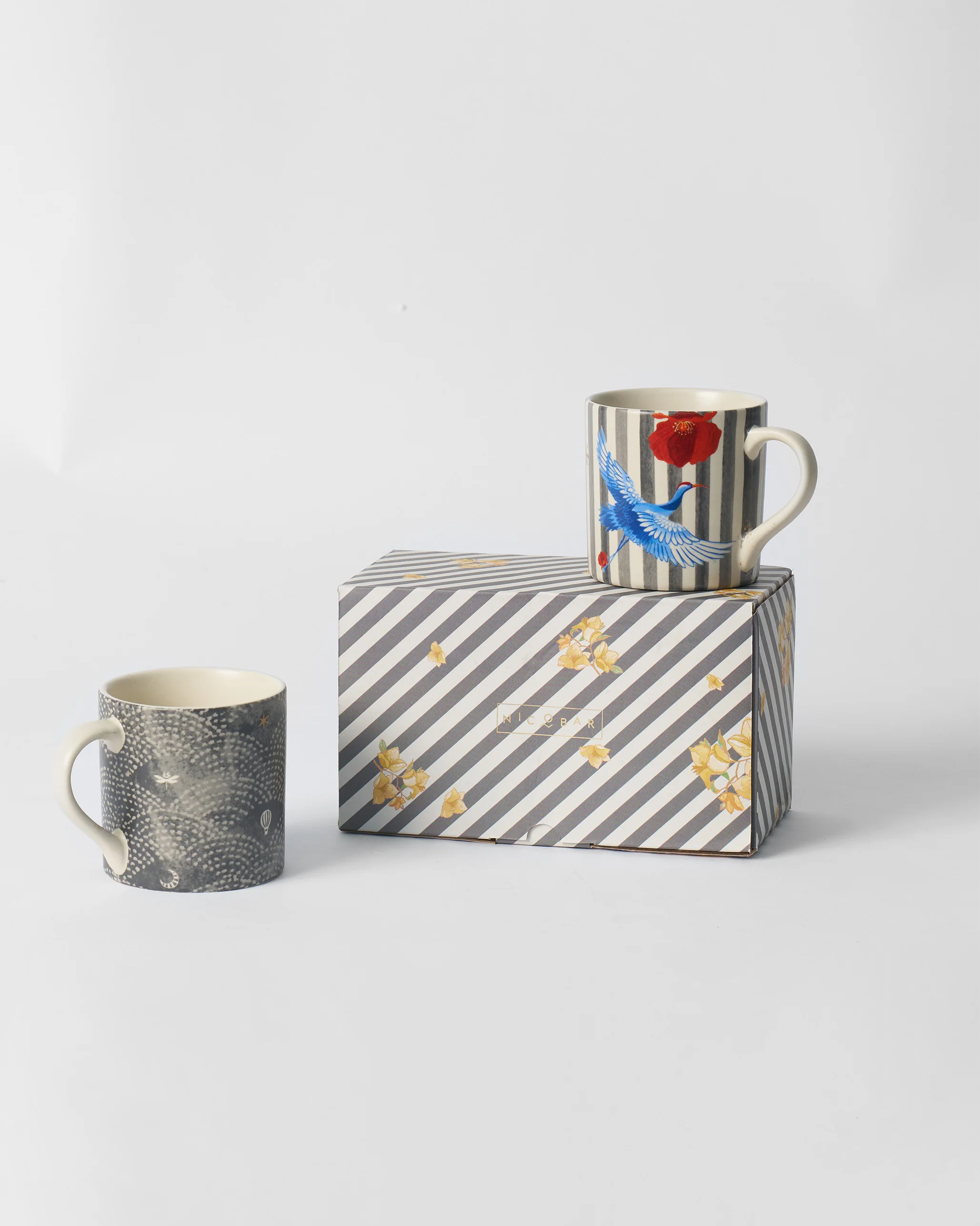 Striped Crane Straight Mug - Set of 2 - Image 7