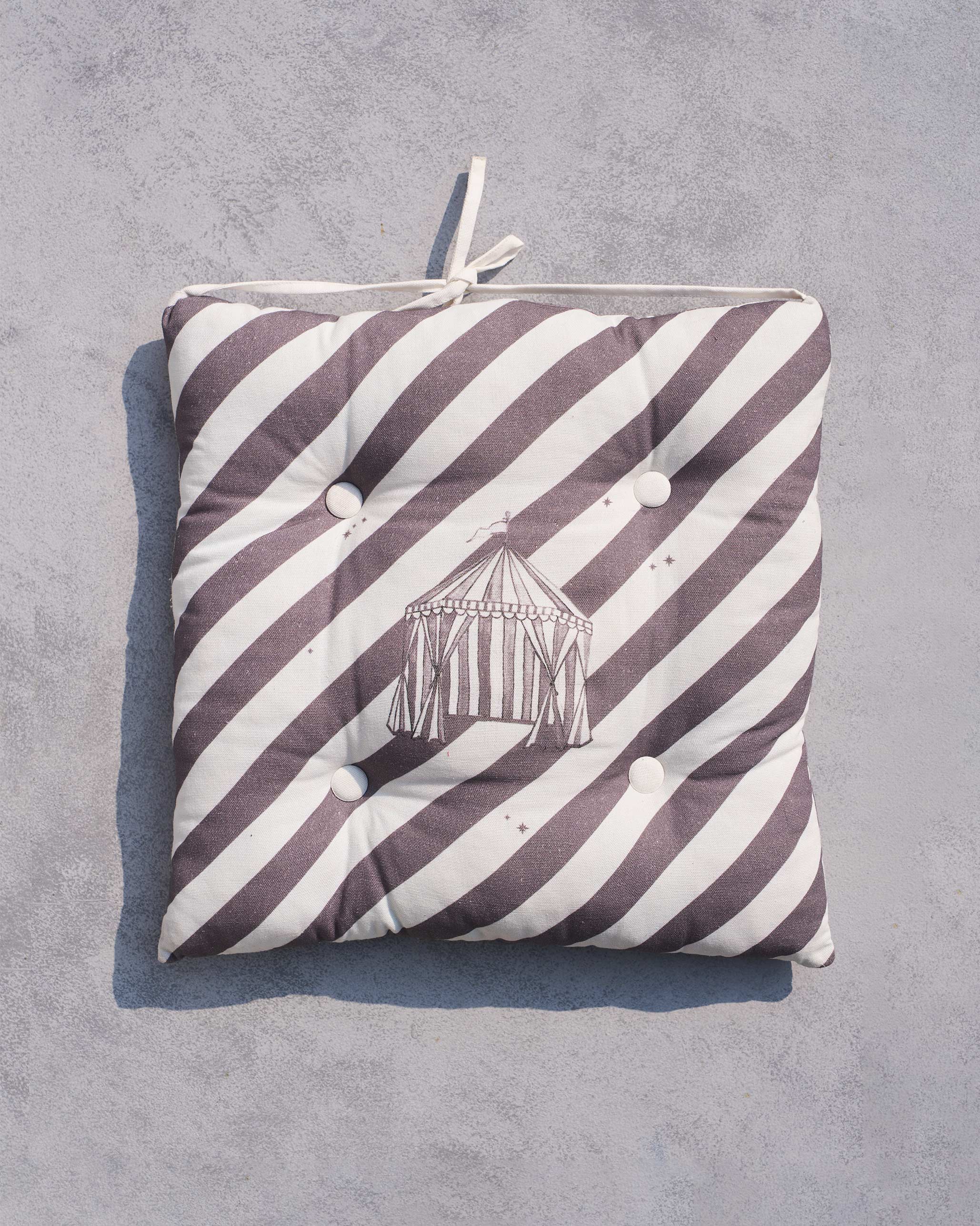 Striped Morocco chair cushion (Charcoal) - Image 4