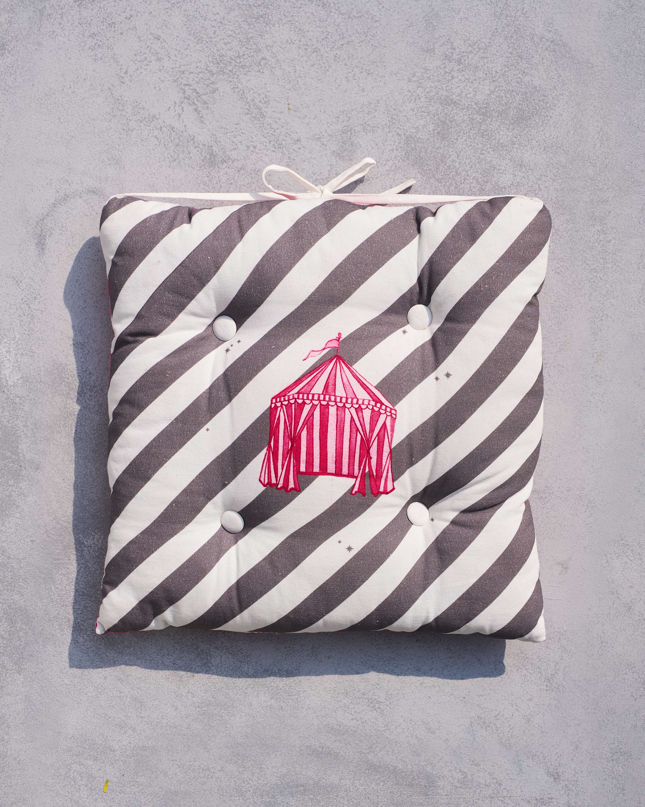 Striped Morocco chair cushion (Pink) - Image 4