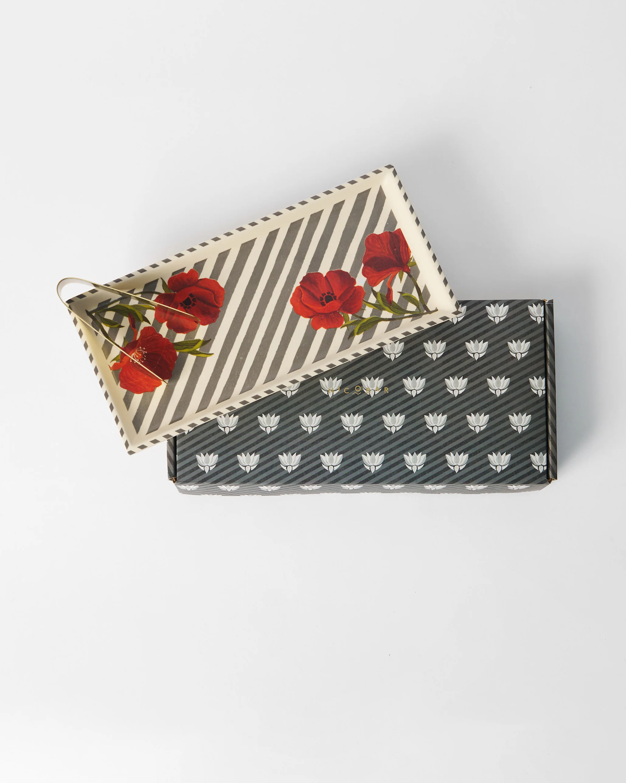 Striped Poppy Cookie Tray with Tong - Image 6