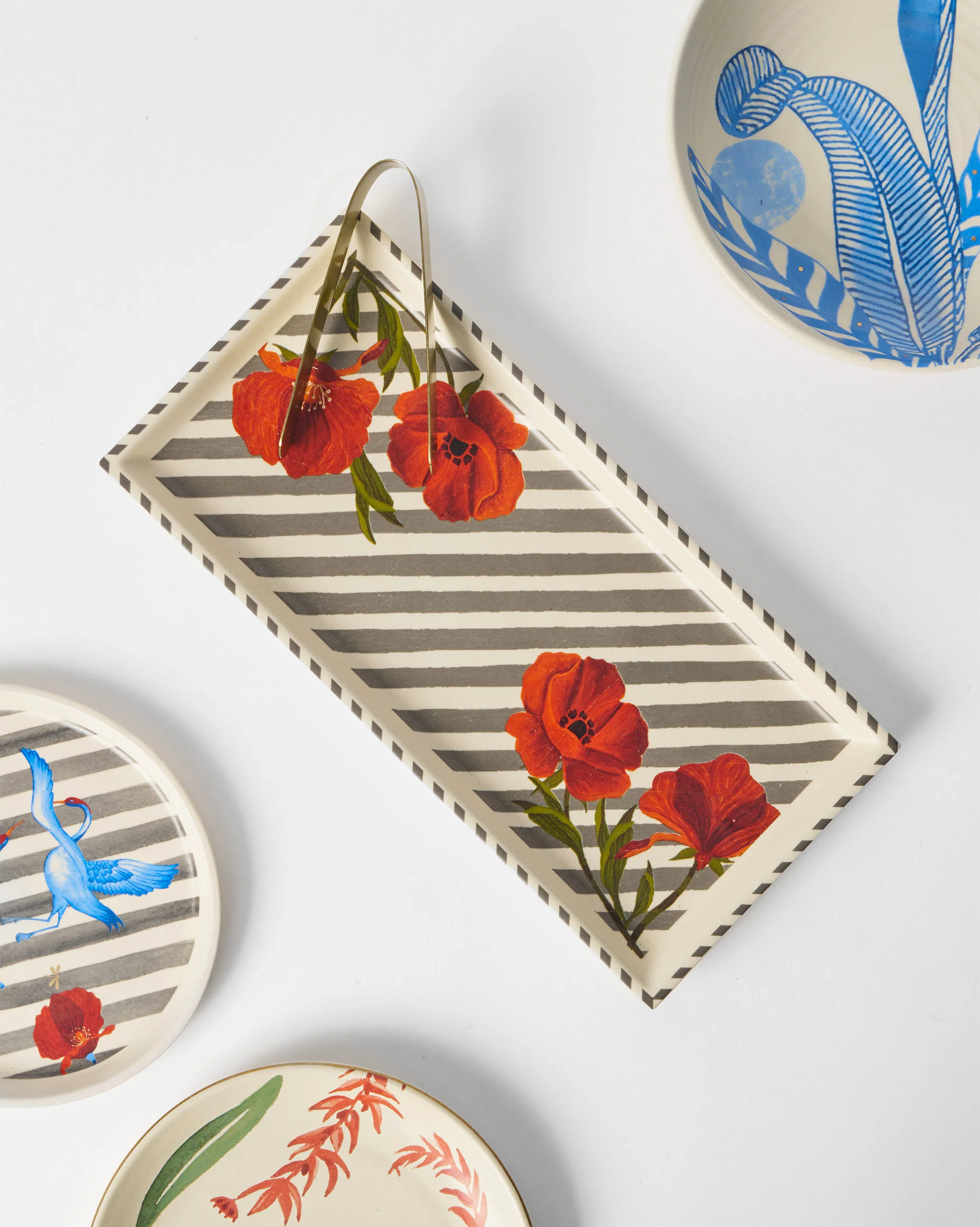 Striped Poppy Cookie Tray with Tong - Image 7
