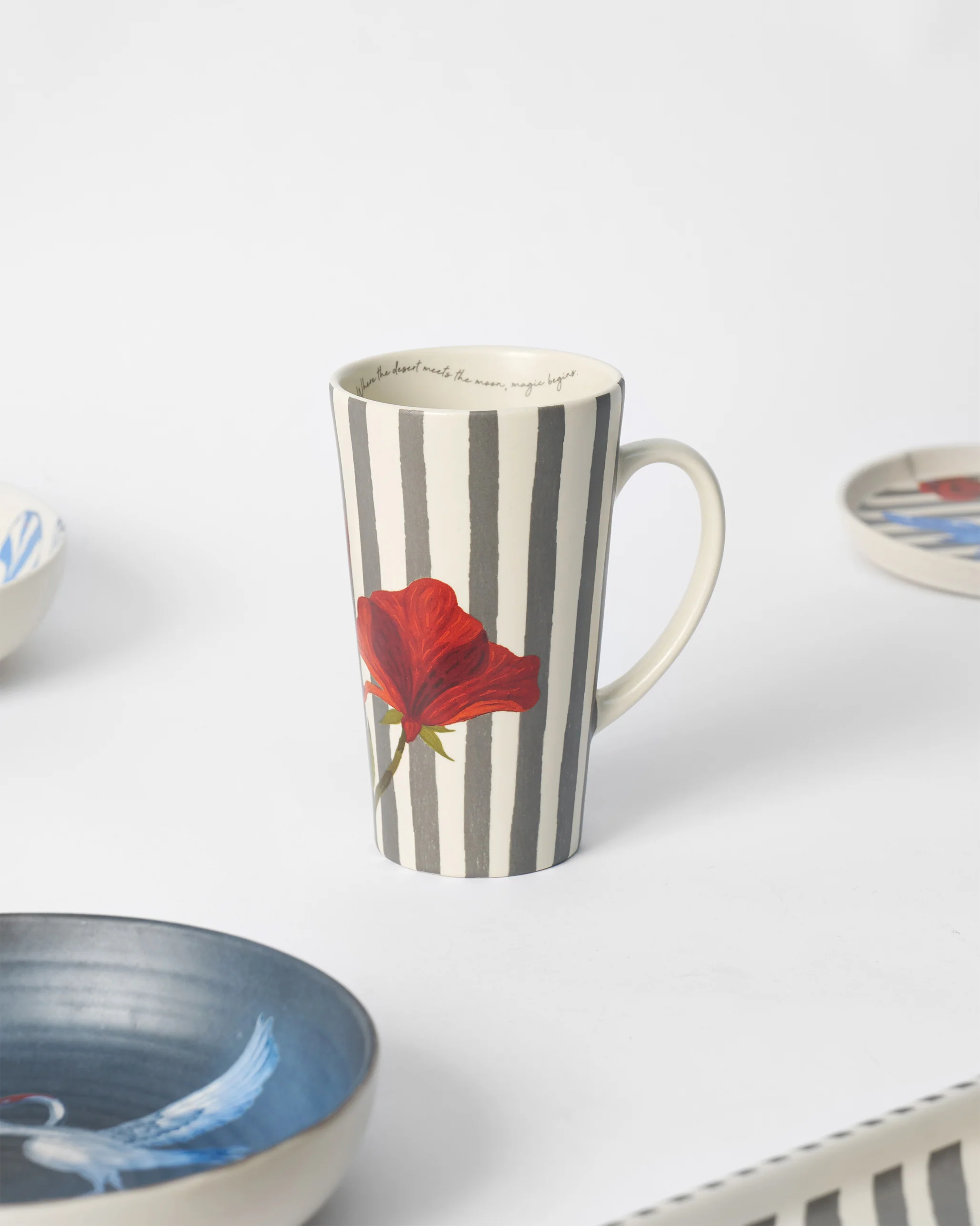 Striped Poppy Tall Mug - Image 3