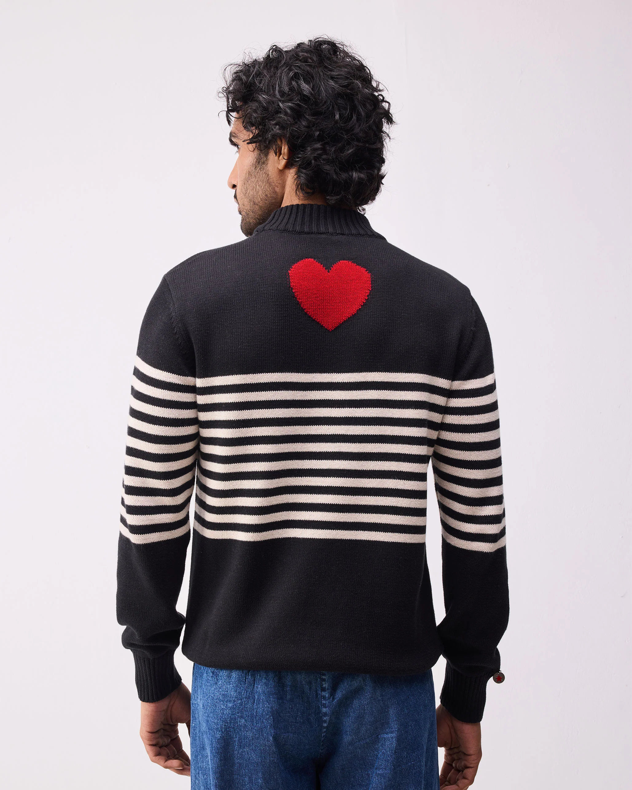 Stripefront Sweater - Black & Oatmeal Stripes - Image 6
