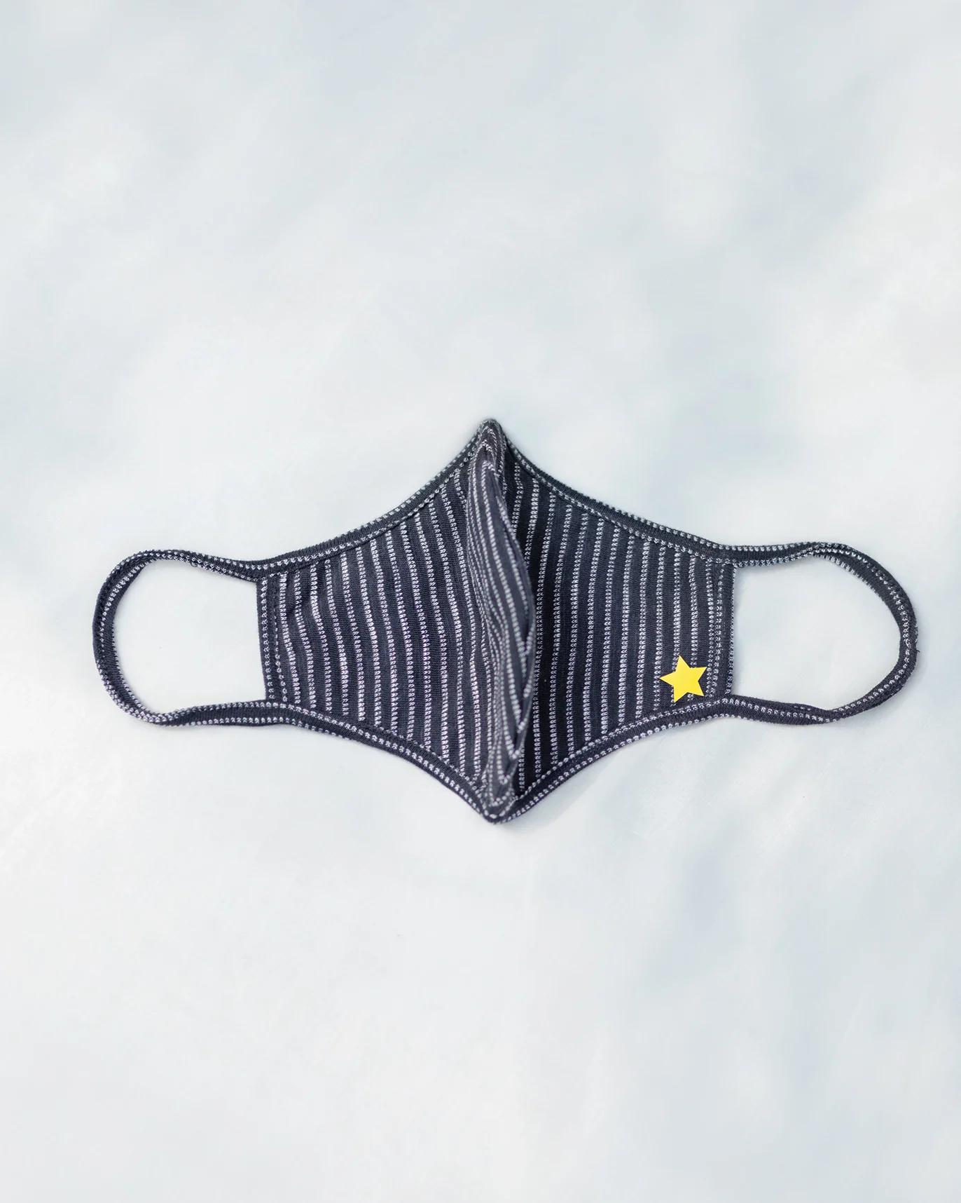 Stripey Knit Mask - Navy & White - Image 2