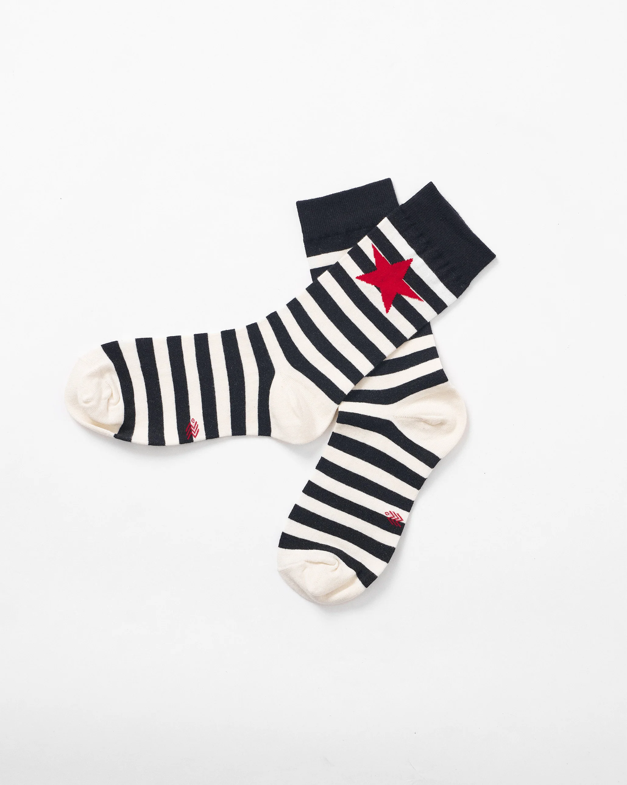 Stripey Socks - Black & Oatmeal Stripes - Image 3