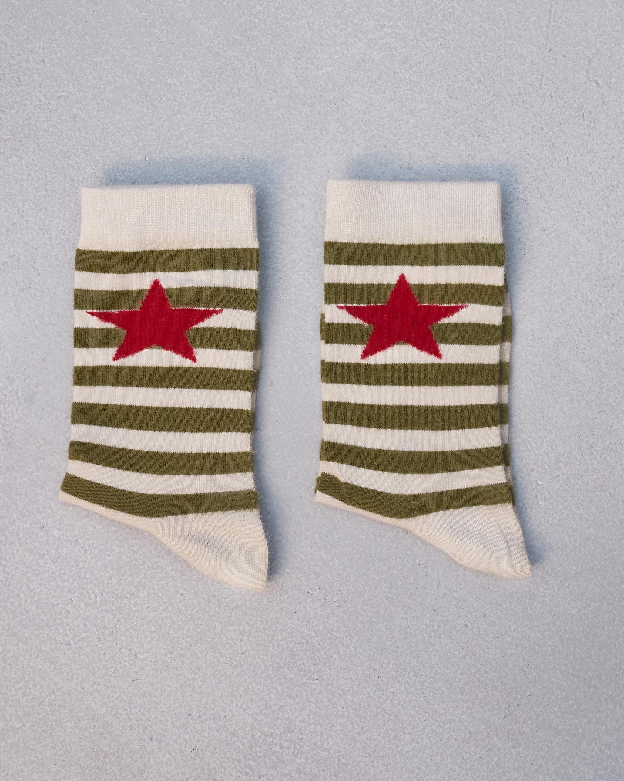 Stripey Socks - Olive & Oatmeal - Image 2