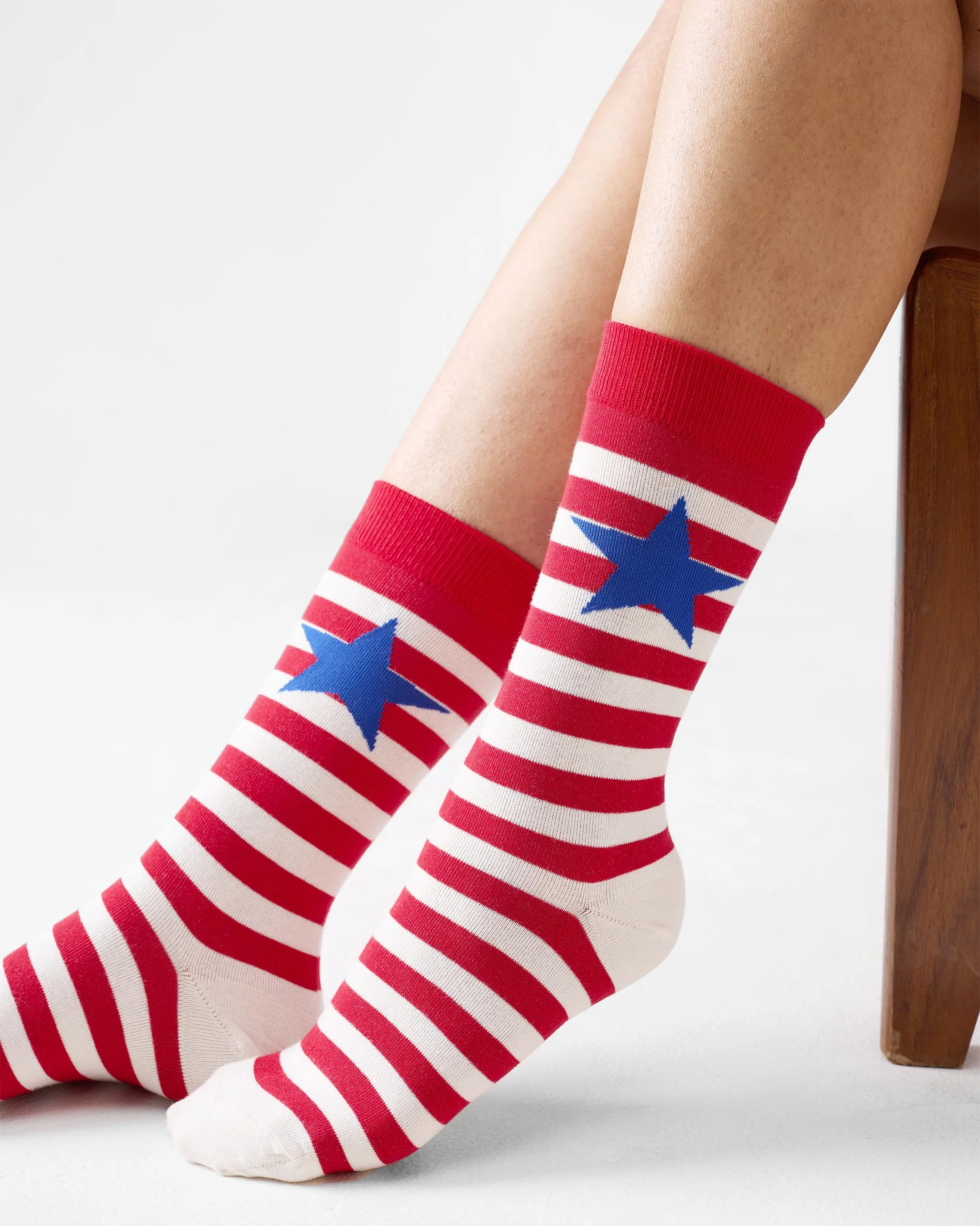 Stripey Socks - Red & Oatmeal Stripes - Image 2