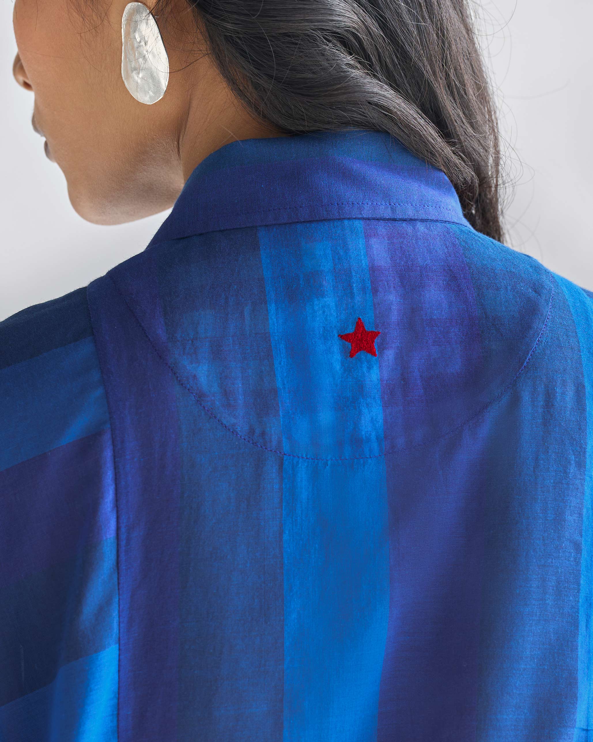 Sugato Panelled Shirt - Navy & Blue - Image 3