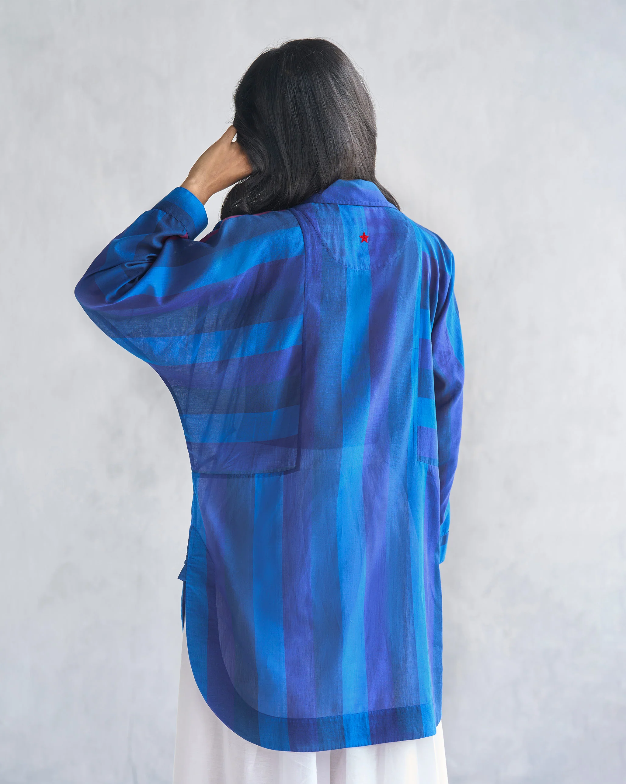 Sugato Panelled Shirt - Navy & Blue - Image 5