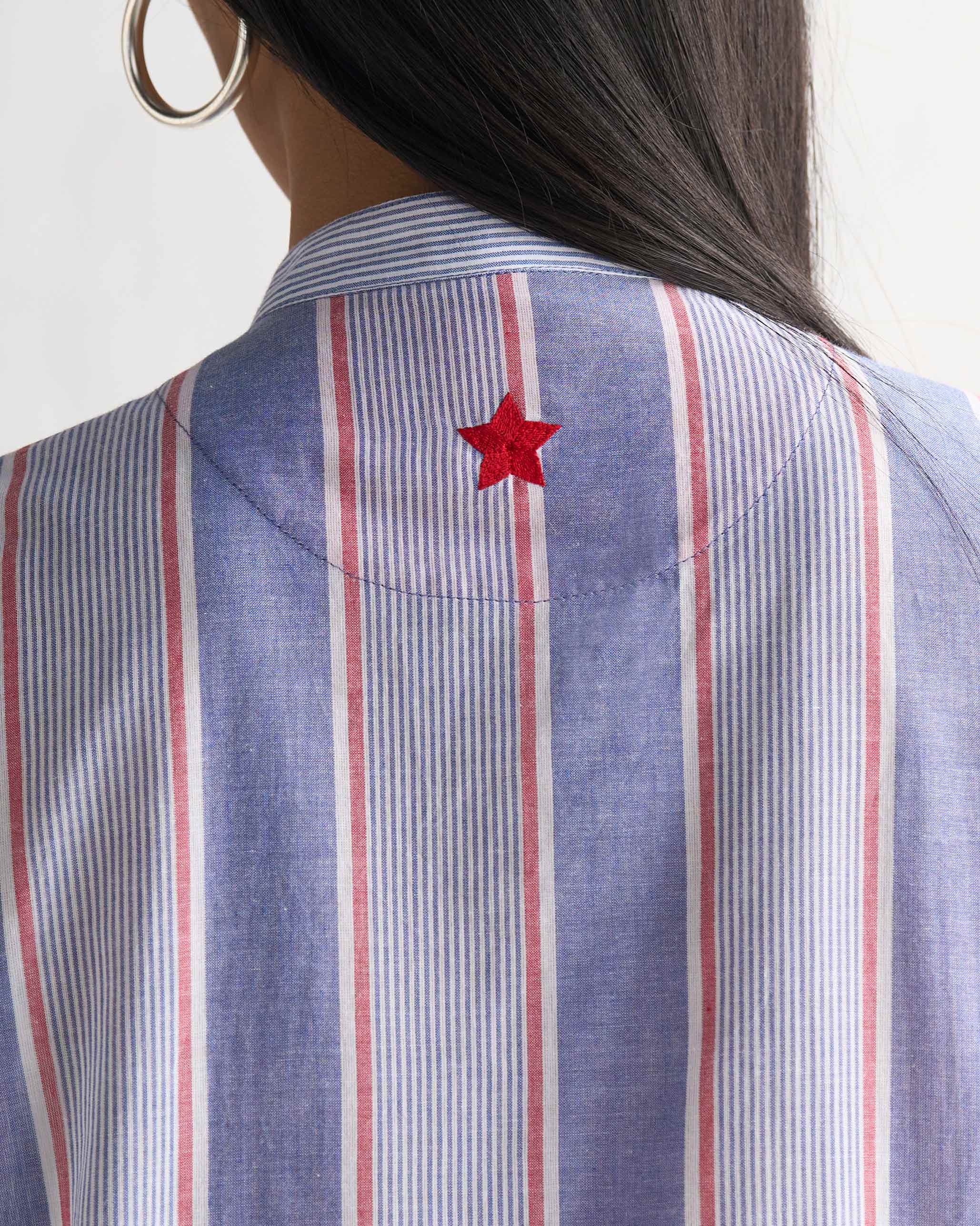 Summer Fun Kurta - Blue & Red - Image 3