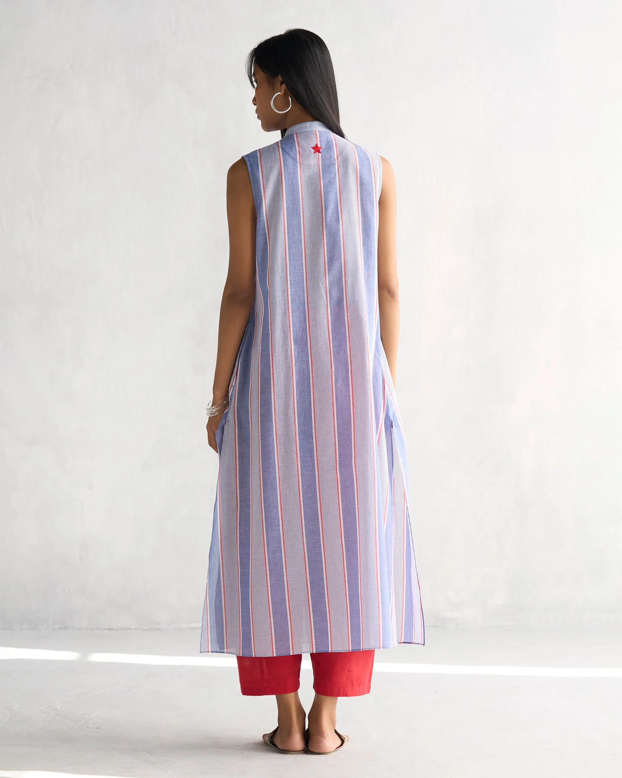 Summer Fun Kurta - Blue & Red - Image 4