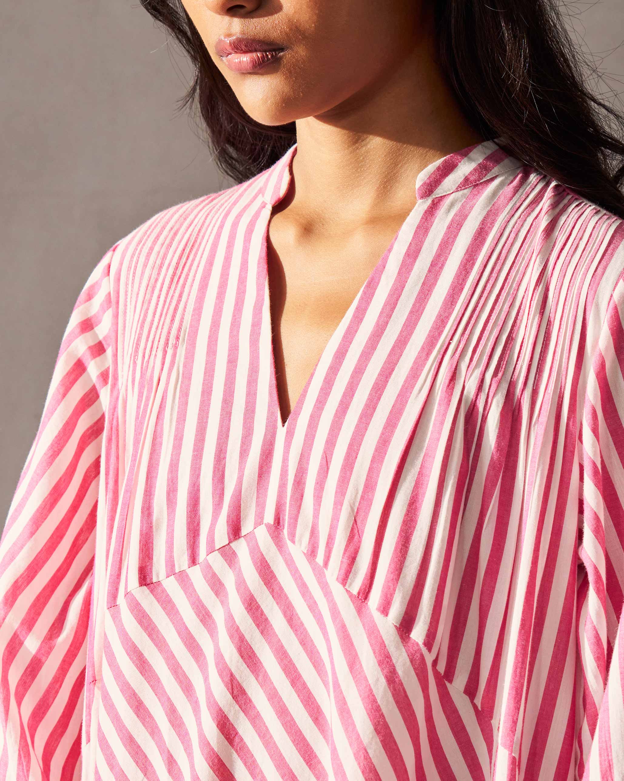 Summer Tea Dress - Fuchsia & Ivory - Image 3