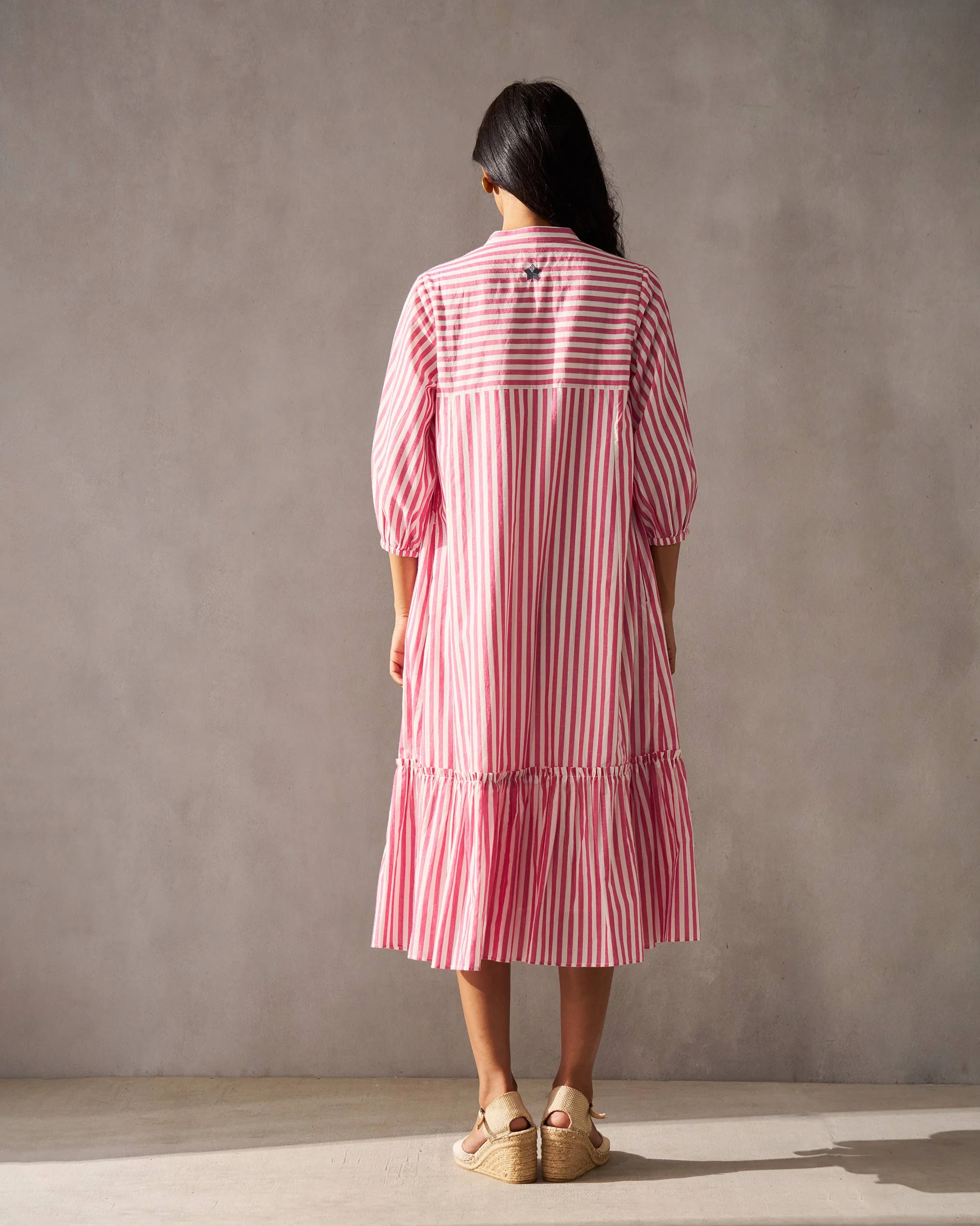 Summer Tea Dress - Fuchsia & Ivory - Image 5