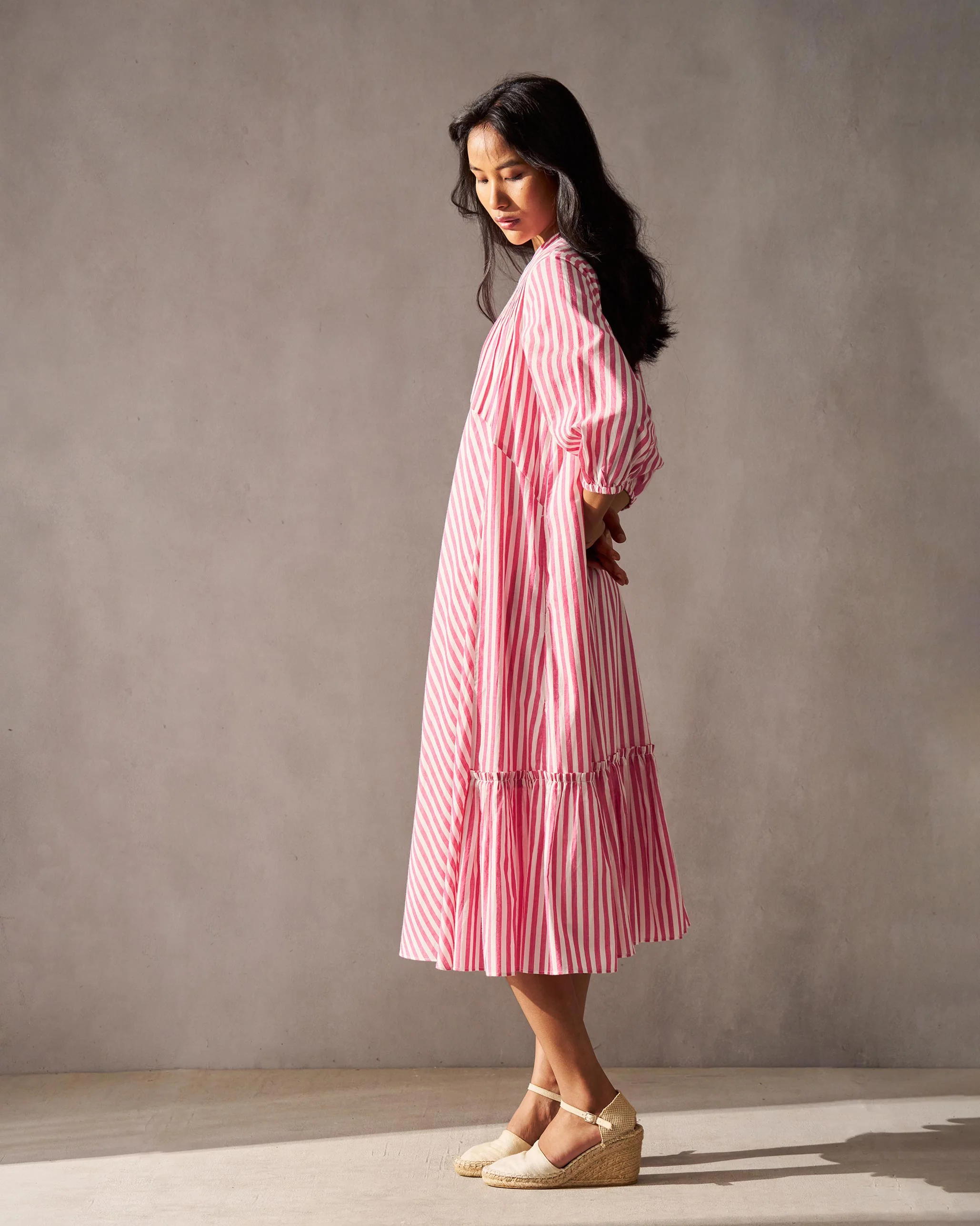 Summer Tea Dress - Fuchsia & Ivory - Image 6