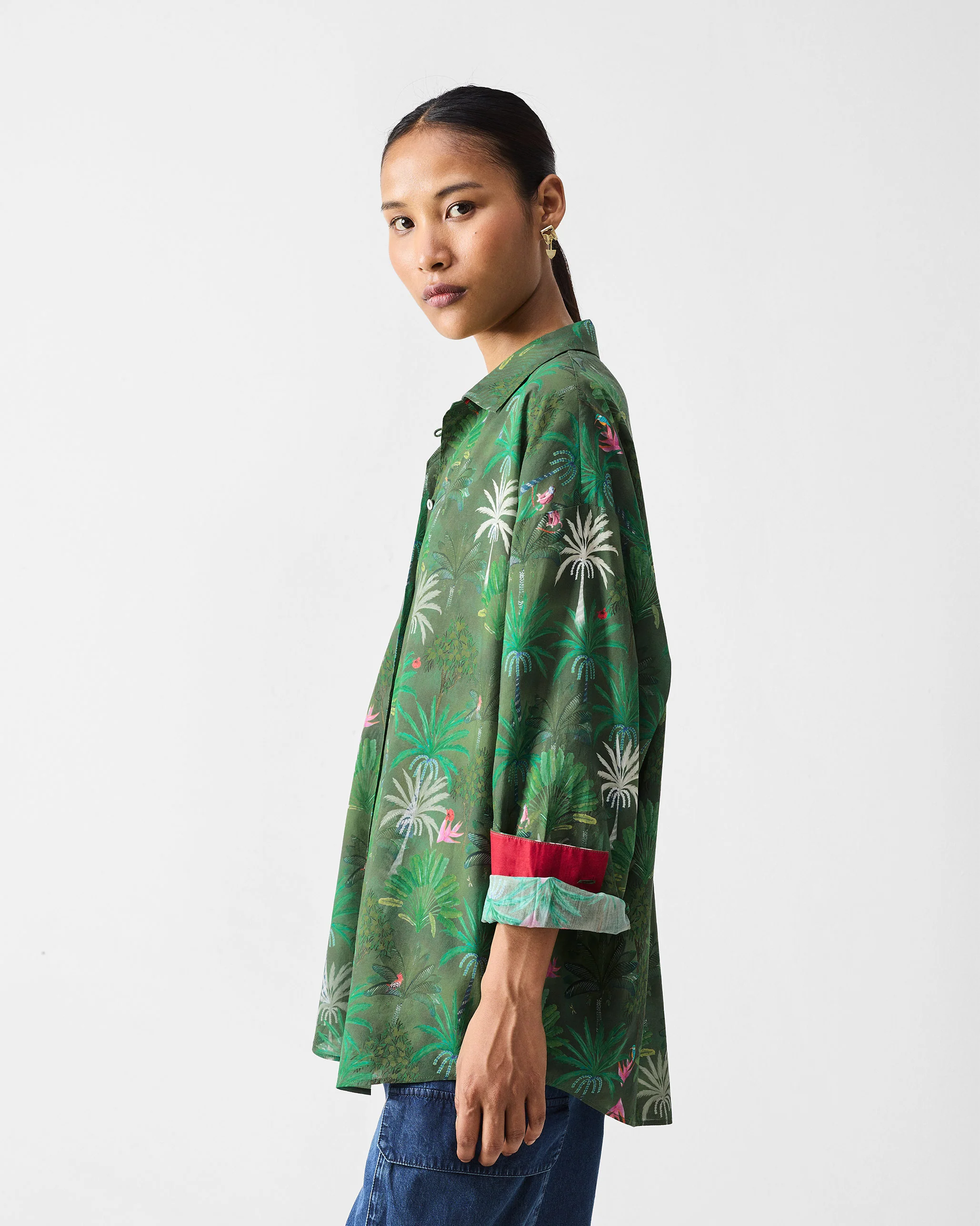 Sunderbans Shirt - Green Printed - Image 3