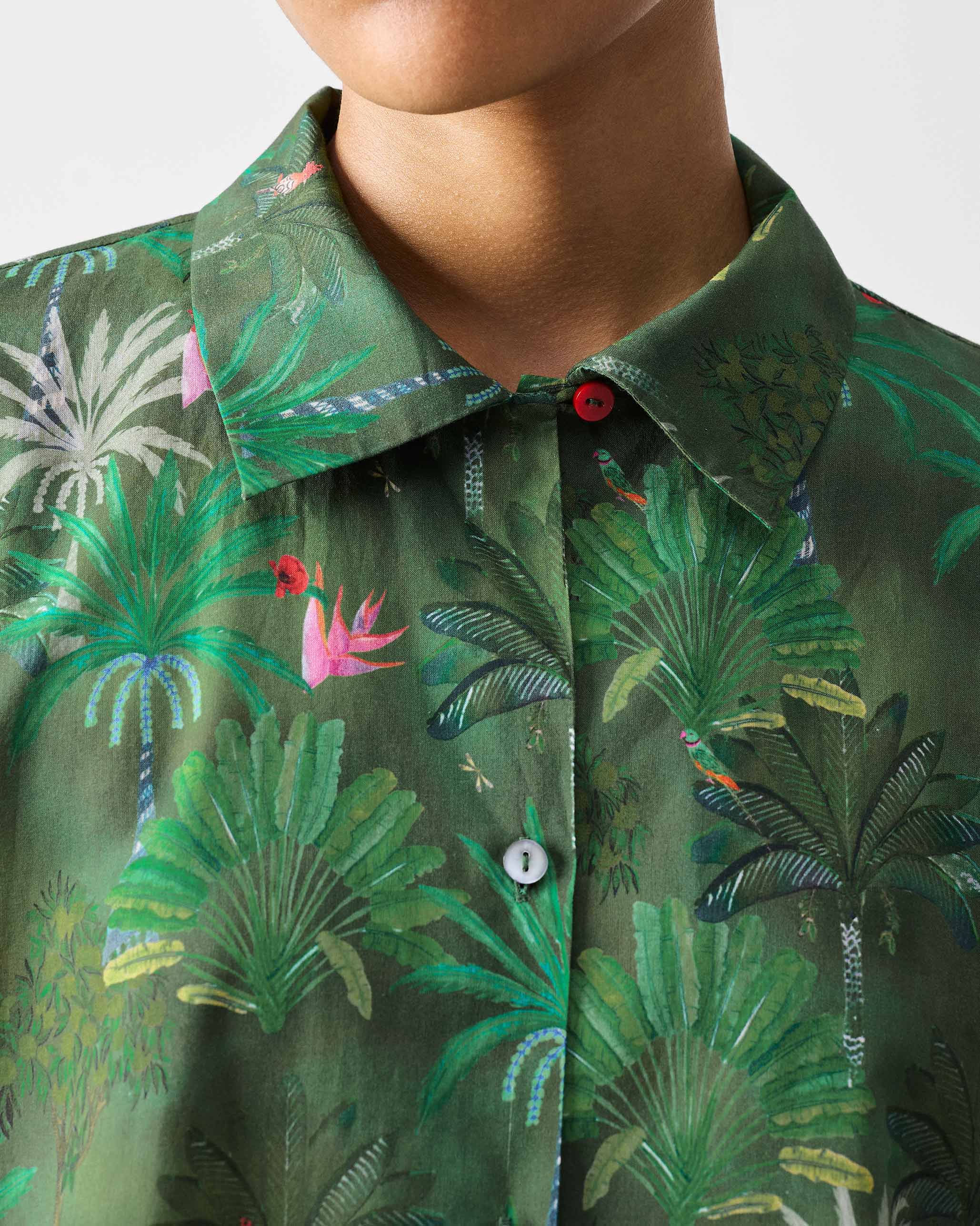 Sunderbans Shirt - Green Printed - Image 4