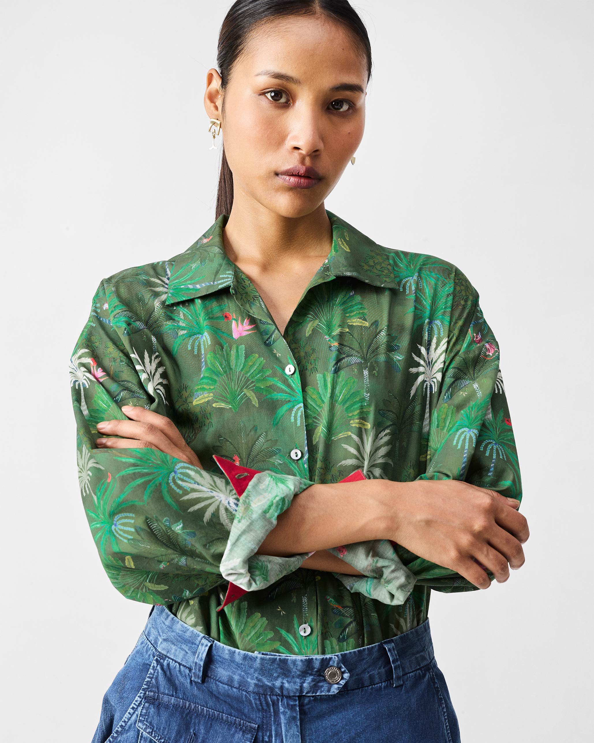 Sunderbans Shirt - Green Printed - Image 5