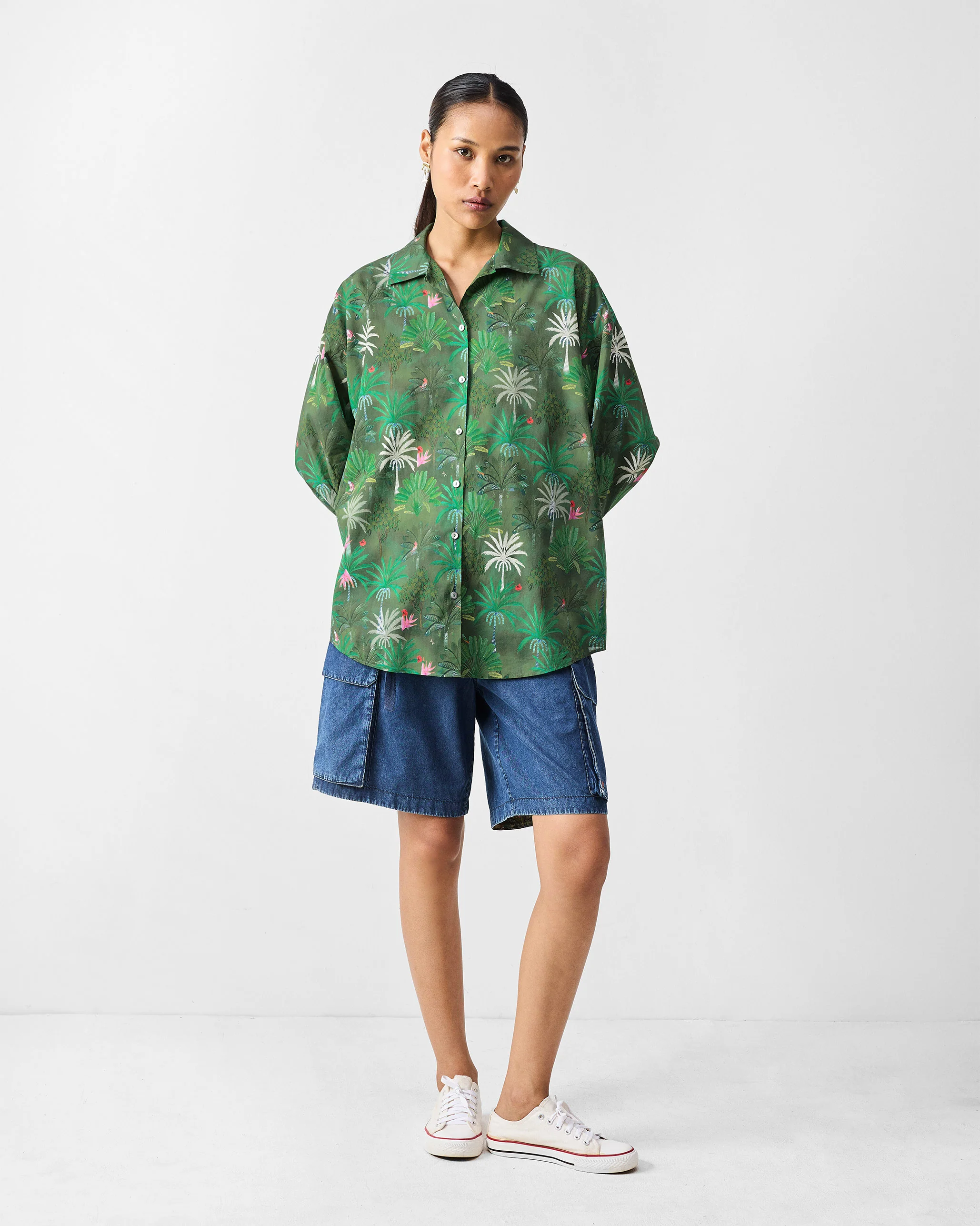 Sunderbans Shirt - Green Printed - Image 7