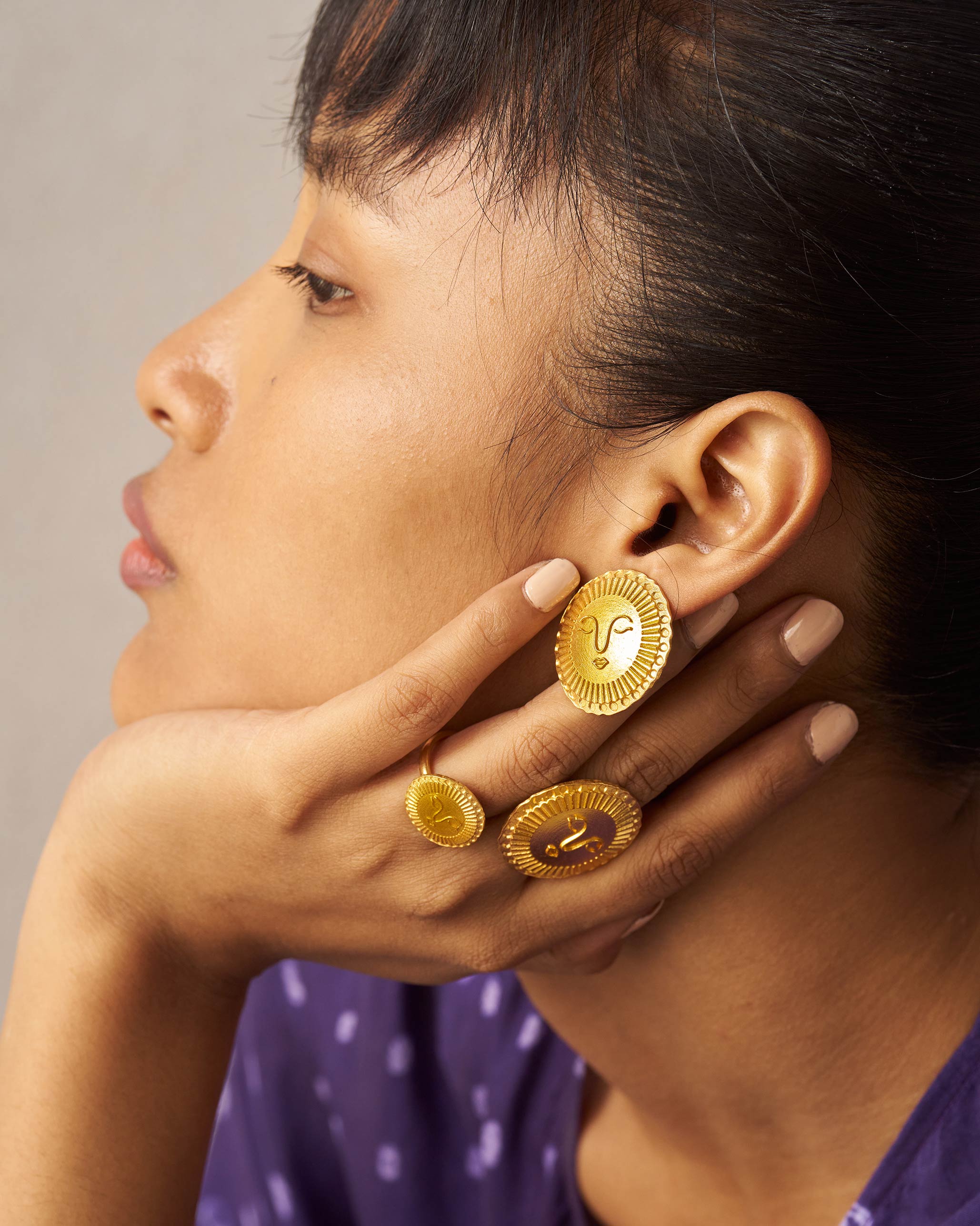 Sunray Rings (Set of 2) - Gold - Image 5
