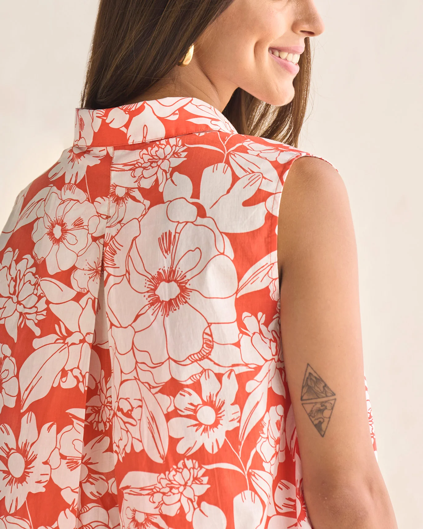 Susadei Shirt - Ivory & Coral - Image 3