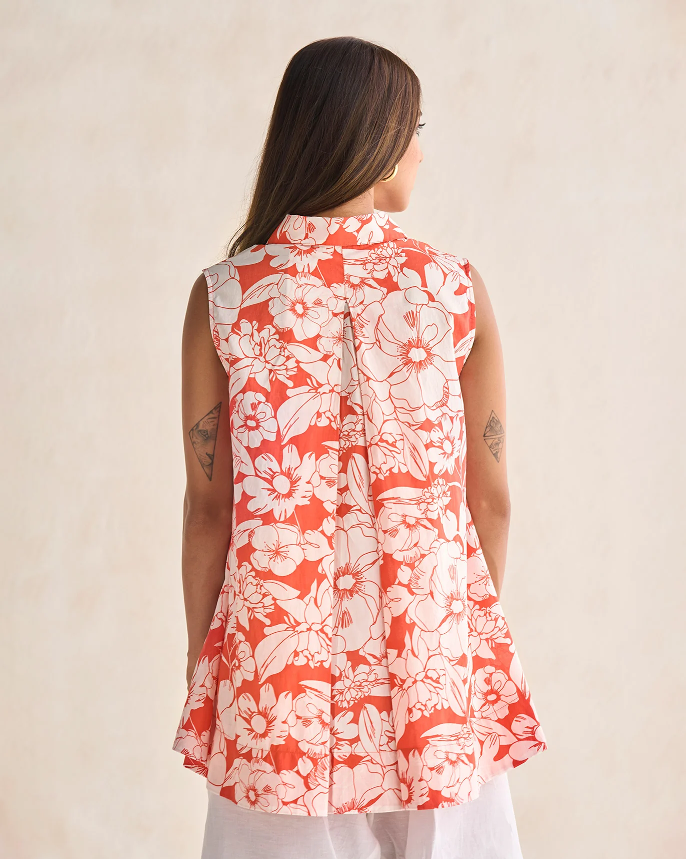 Susadei Shirt - Ivory & Coral - Image 4