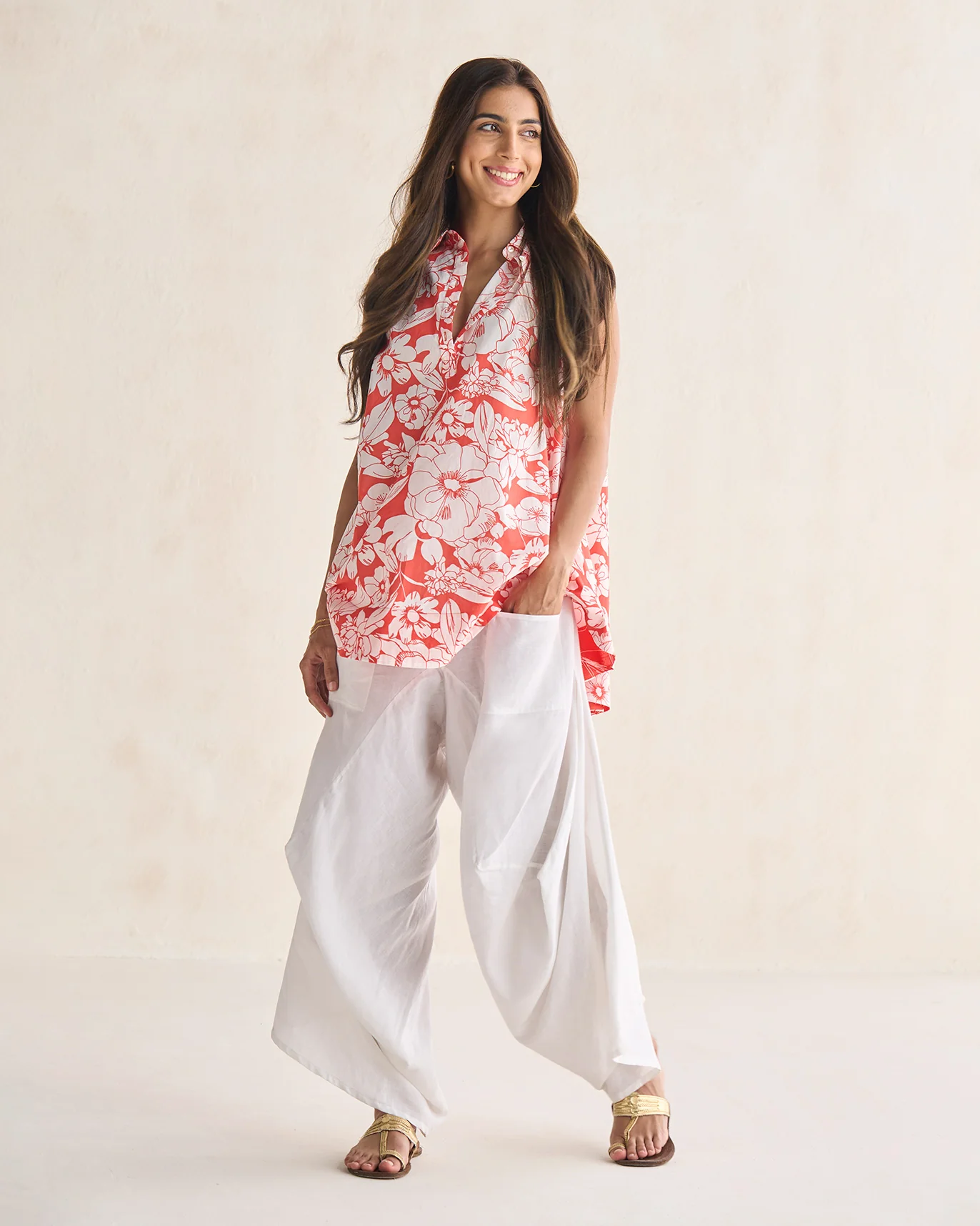 Susadei Shirt - Ivory & Coral - Image 6