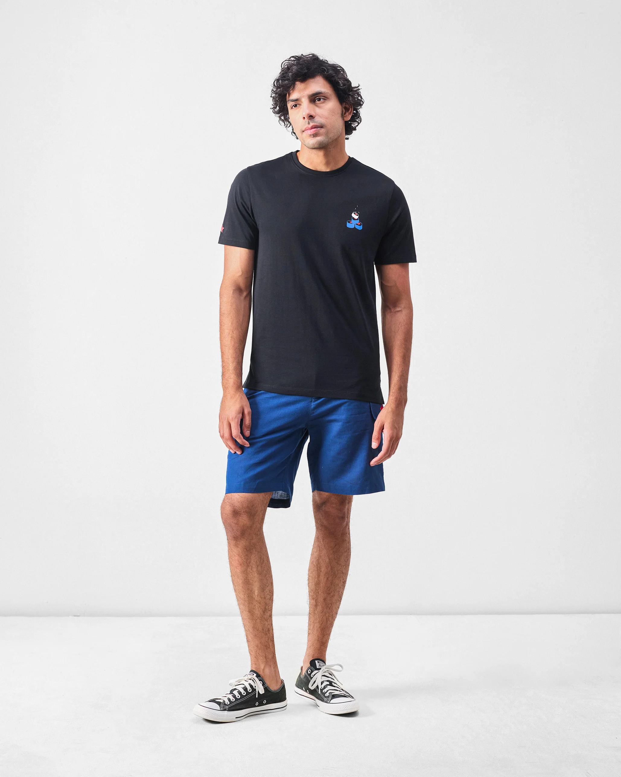 Sushi Mushi T-shirt - Black & Navy Print - Image 6