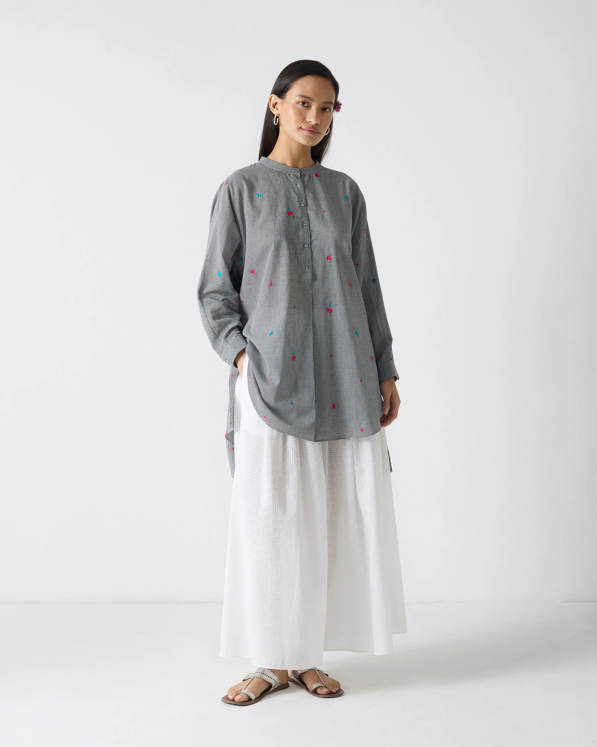 Tab Top - Black & White Embroidery - Image 8