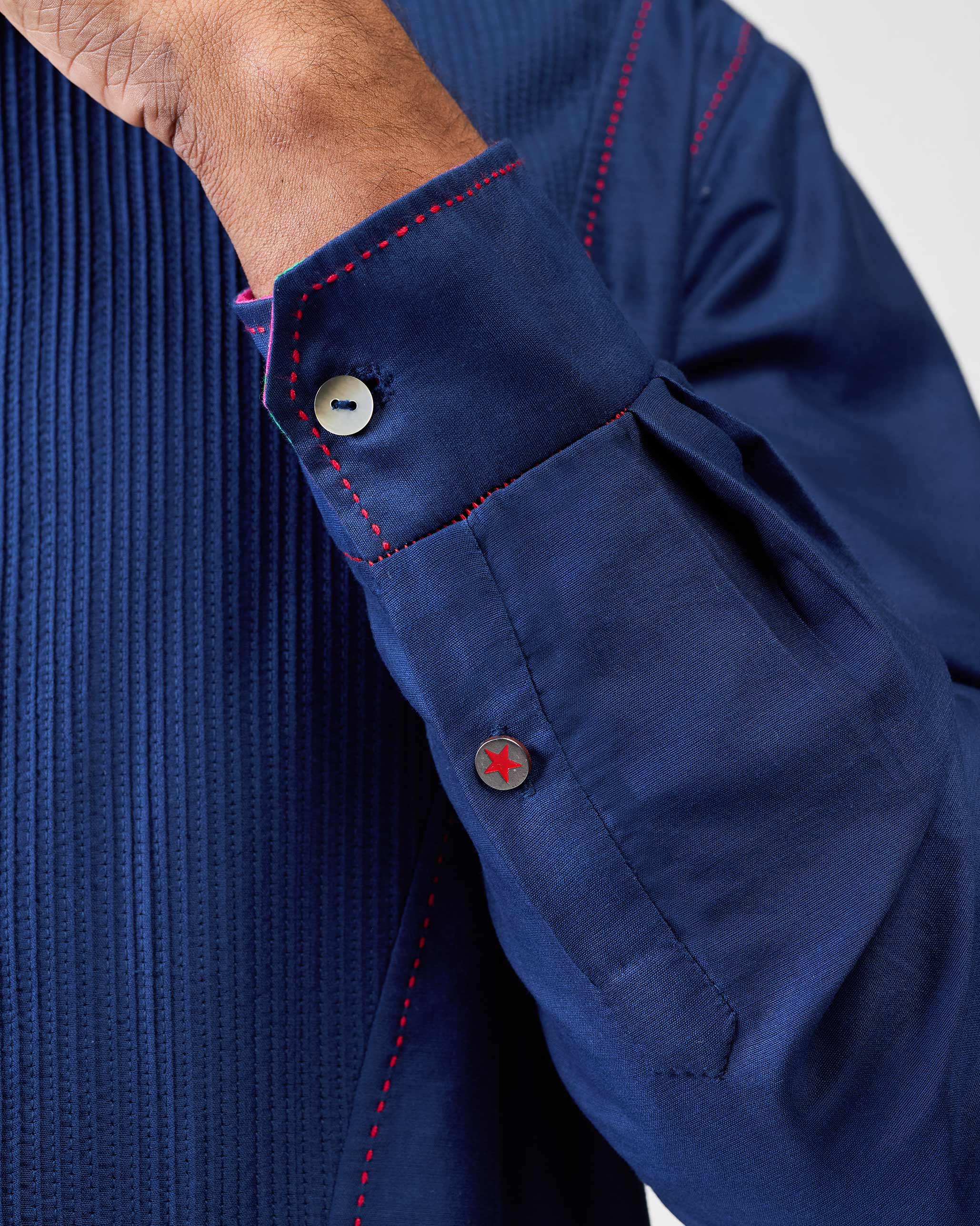 Talha Kurta - Navy - Image 3