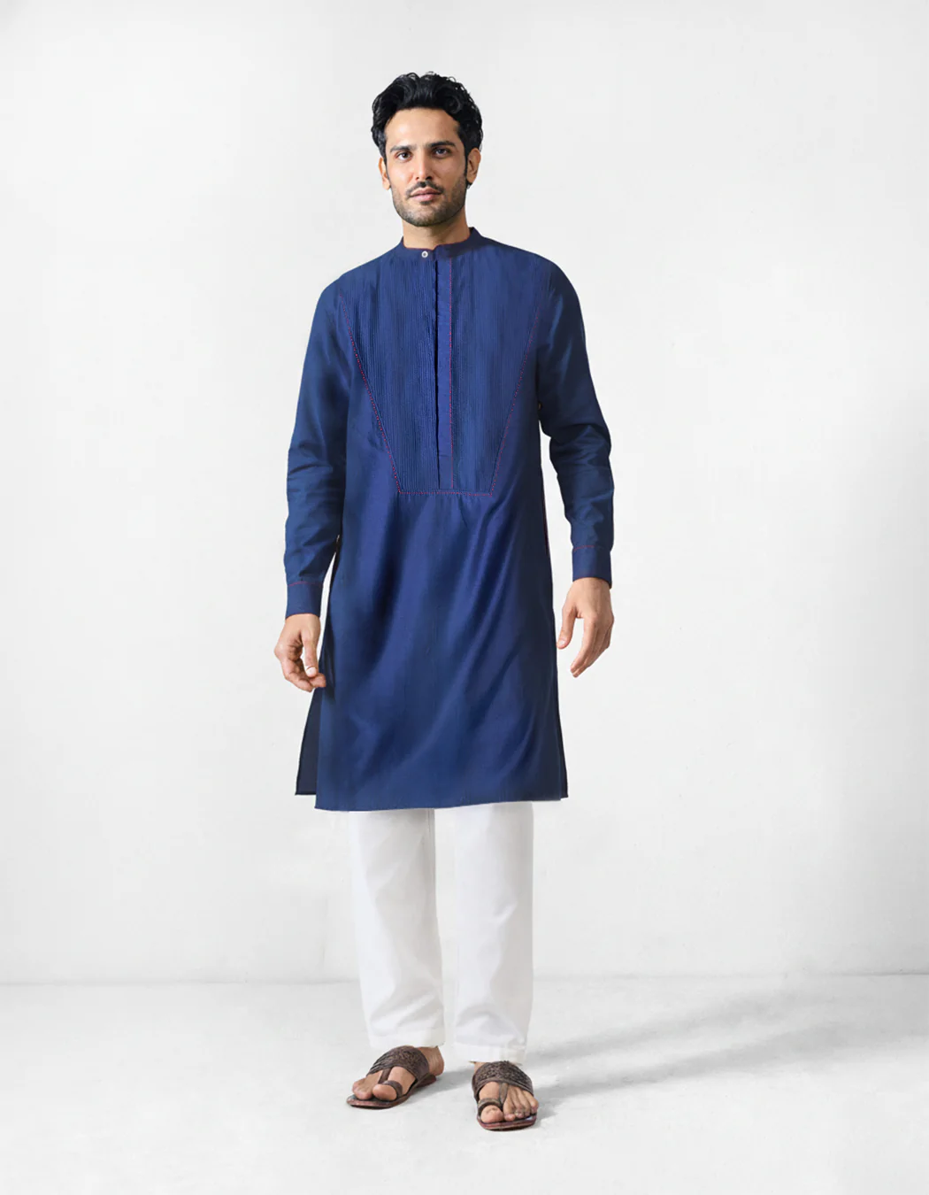 Talha Kurta - Navy - Image 5