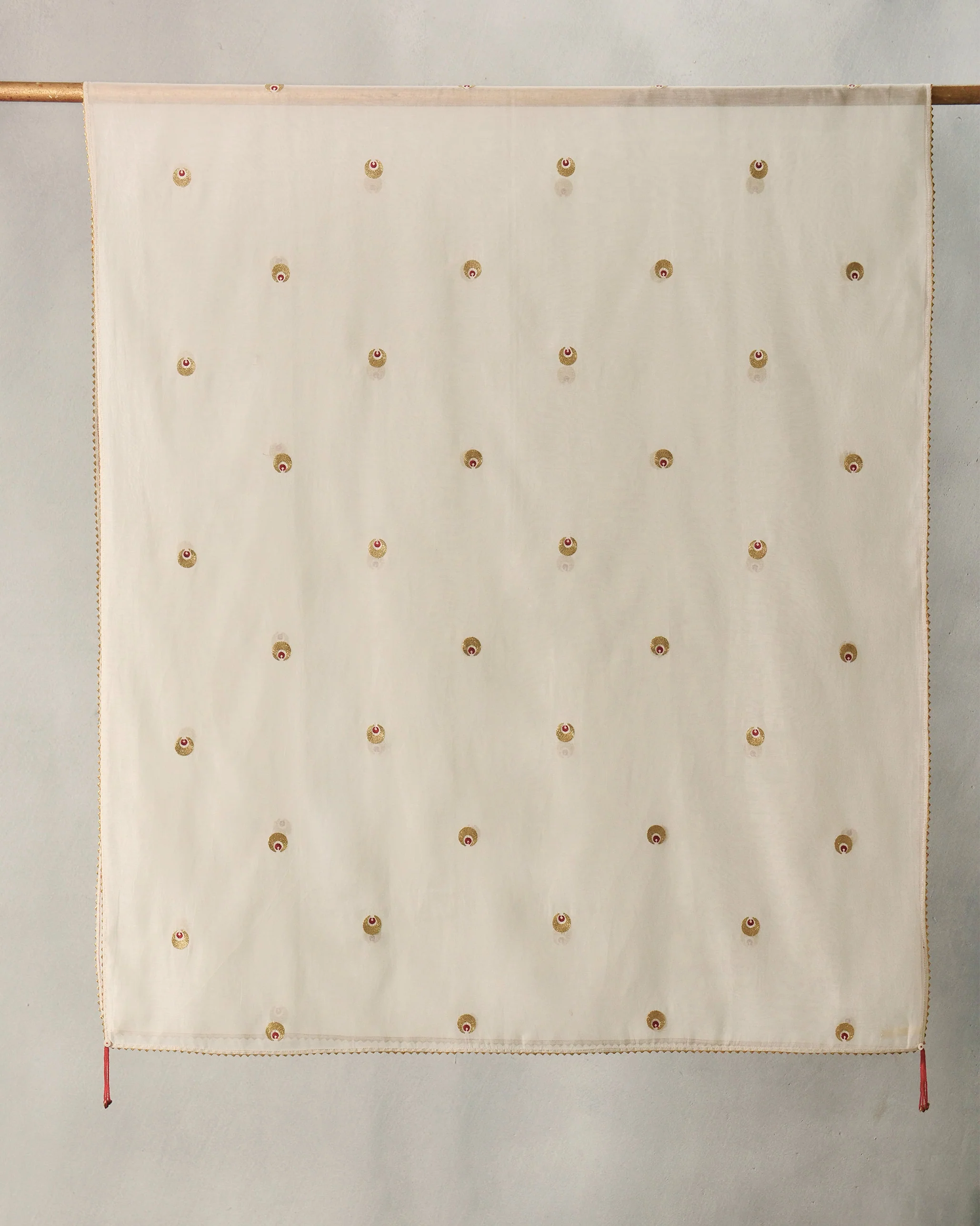 Tangier Dupatta - Ivory & Gold Embroidered - Image 4