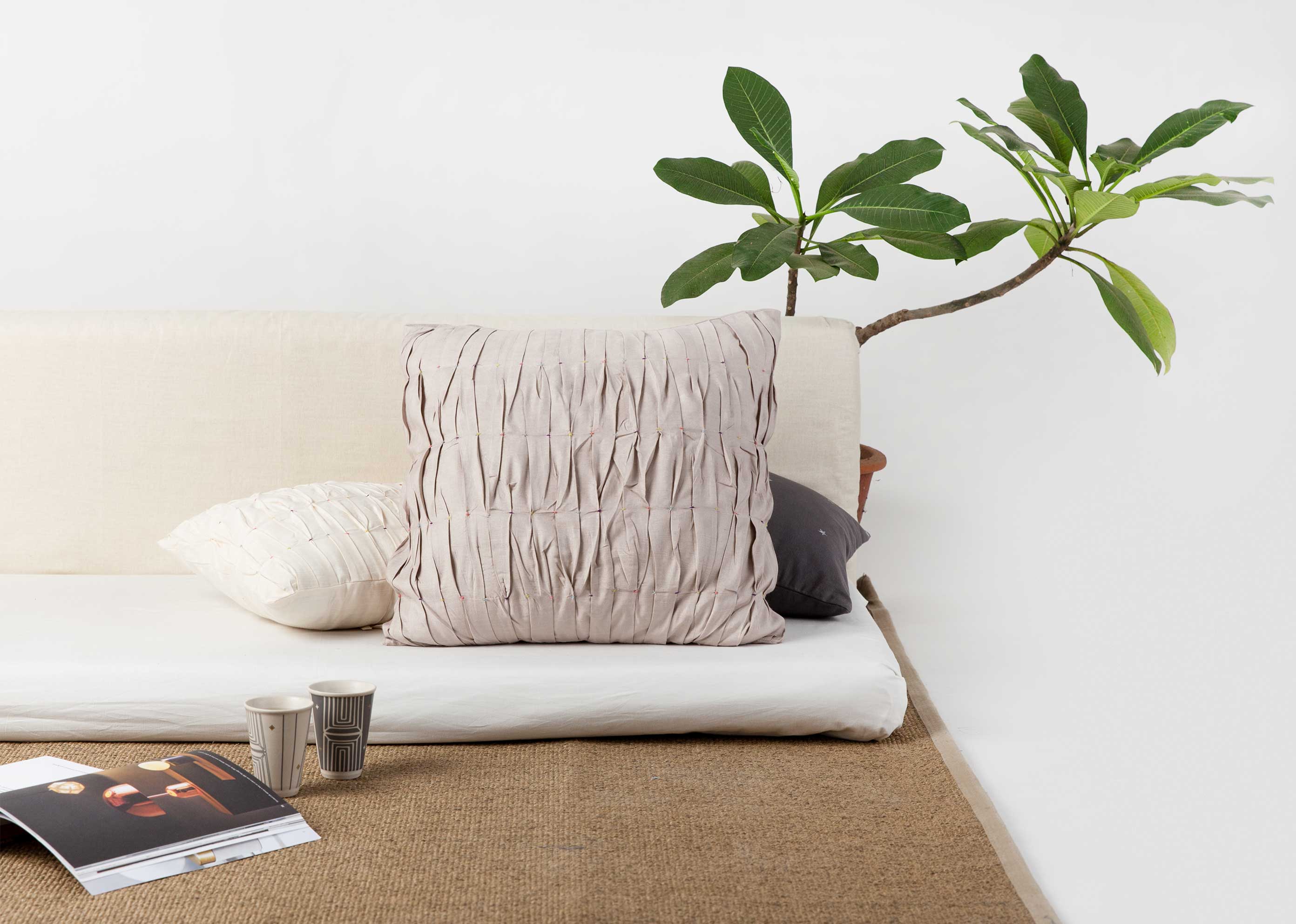 Tangier Textured Cushion Cover - Taupe - Image 2