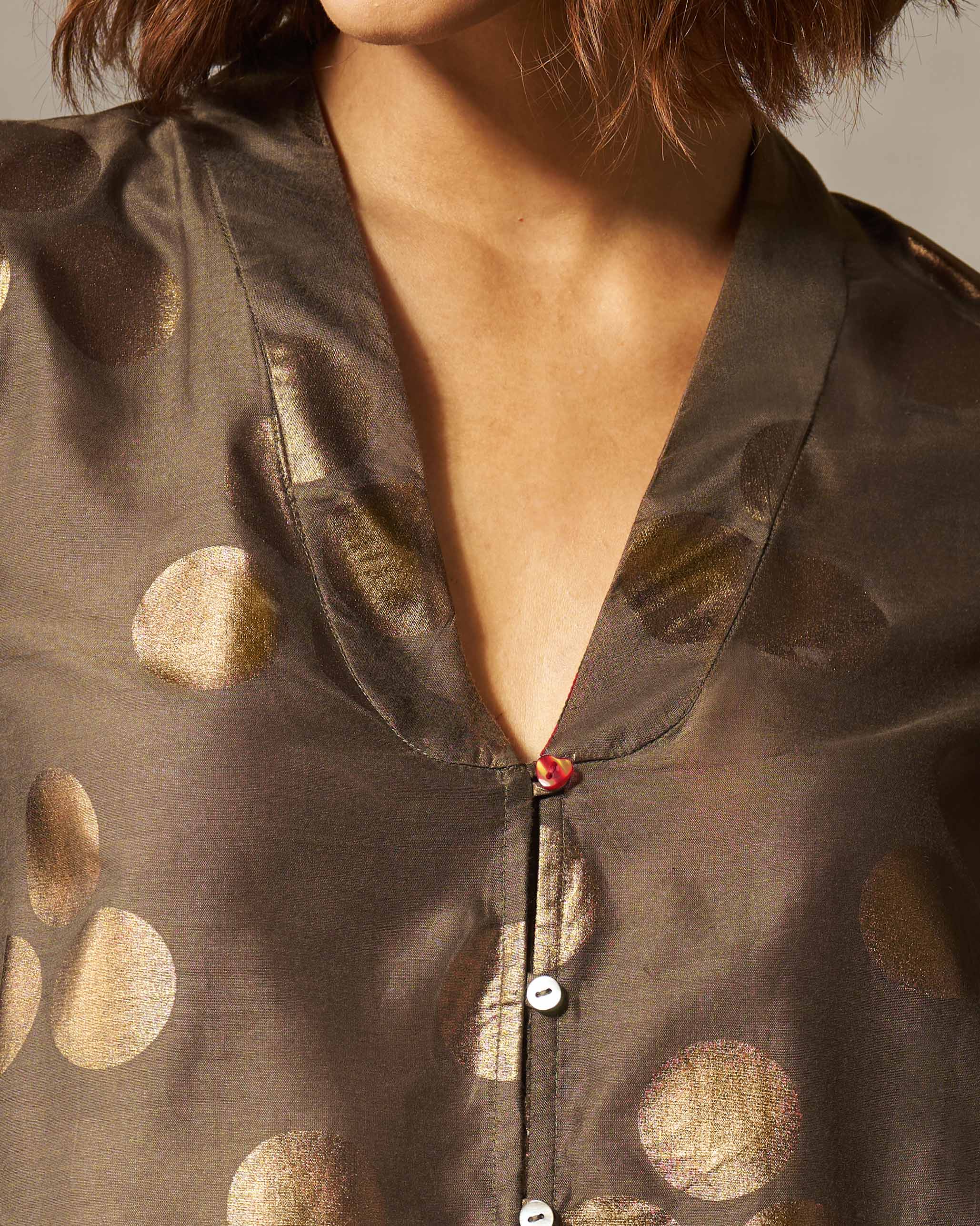 Tangier Top - Oak Brown Foil Print - Image 2