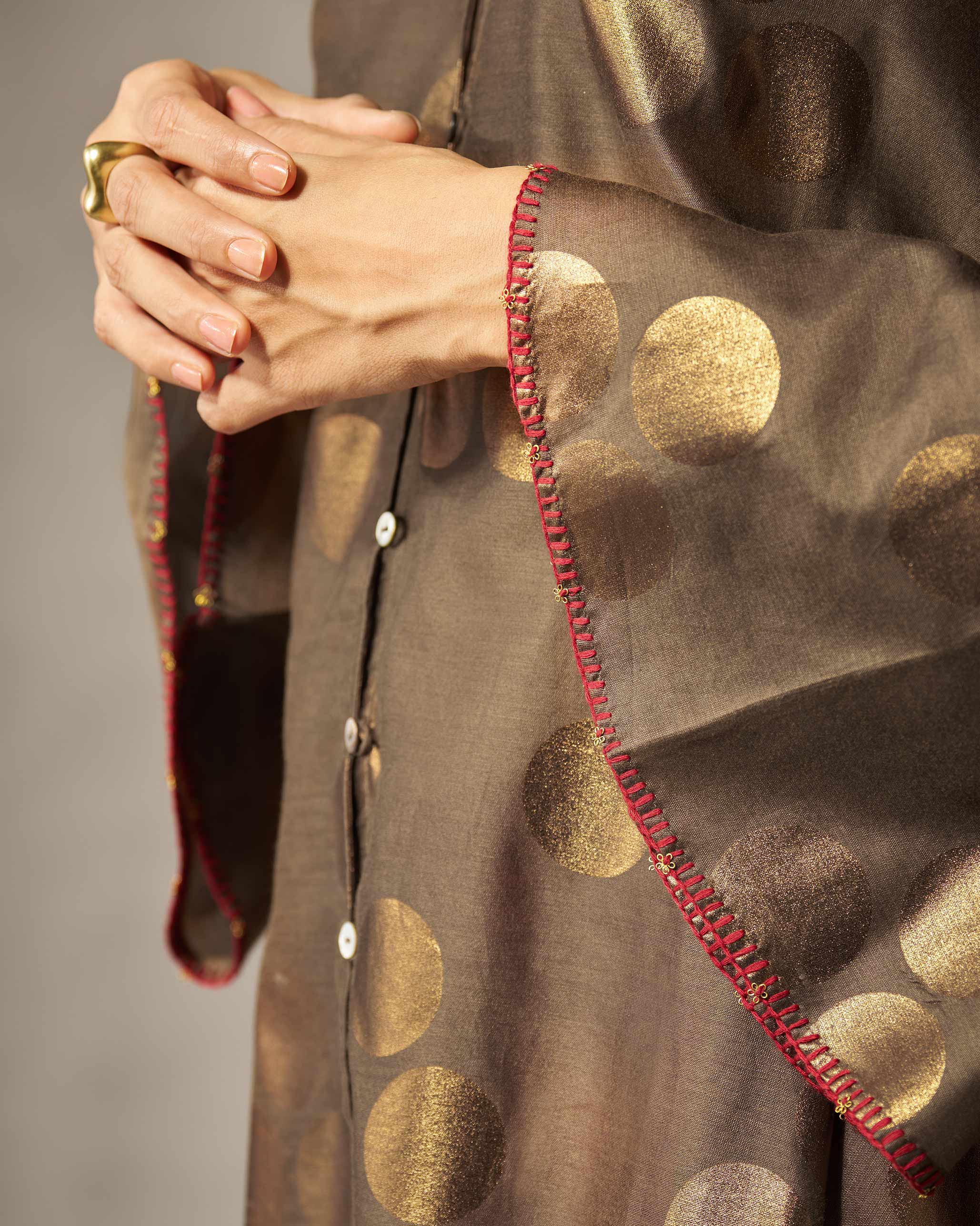 Tangier Top - Oak Brown Foil Print - Image 6