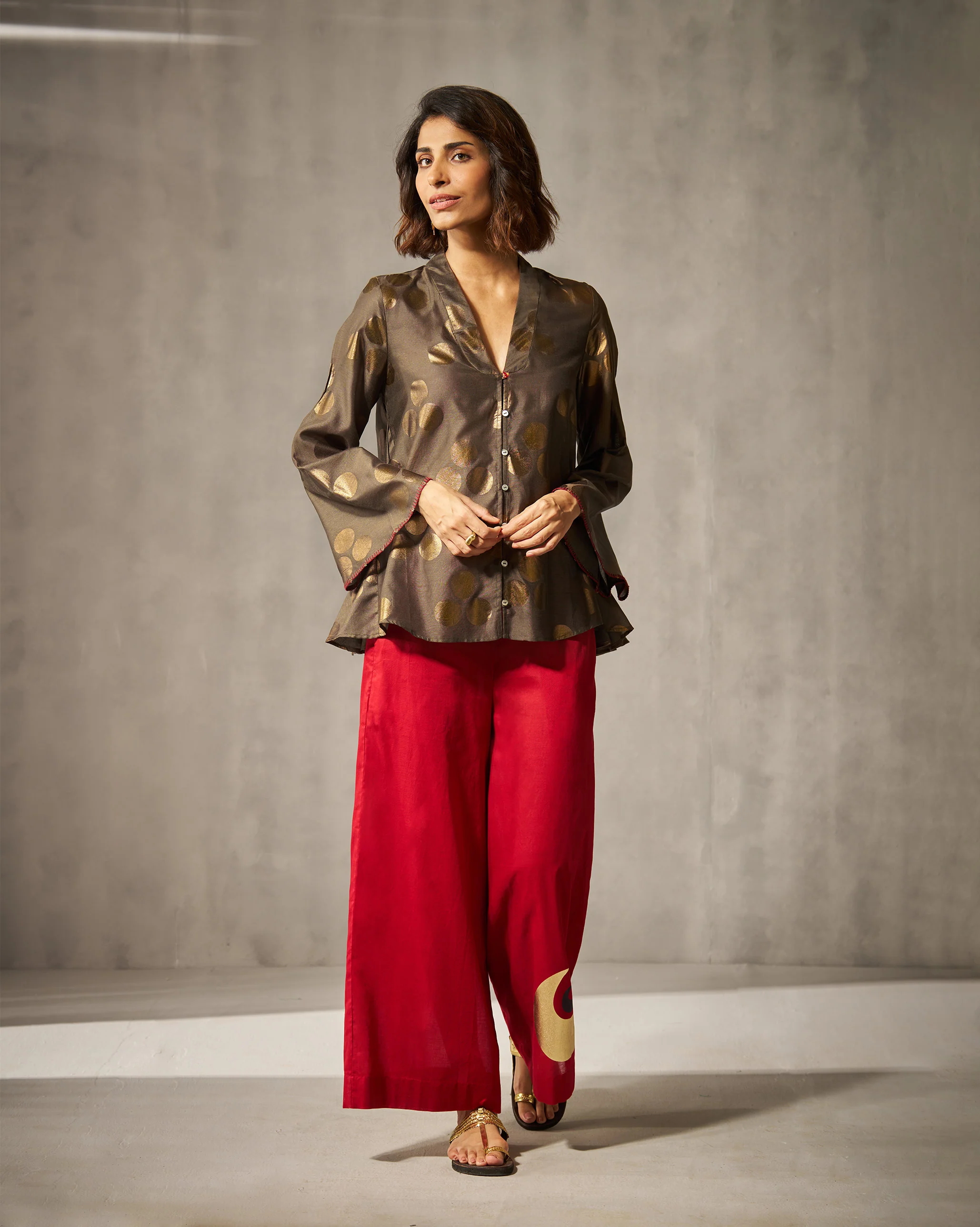 Tangier Top - Oak Brown Foil Print - Image 7