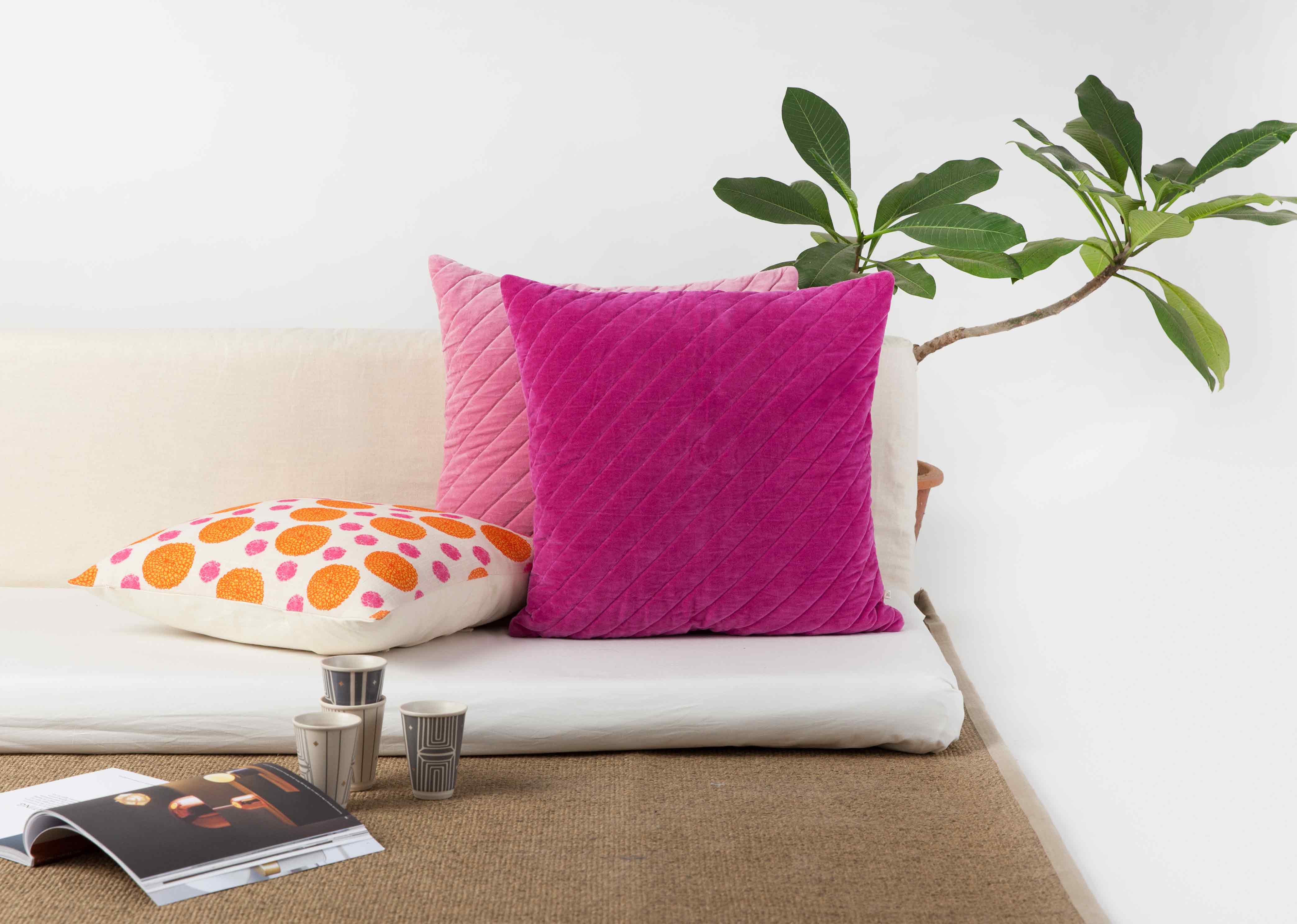 Tangier Velvet Cushion Cover - Berry - Image 3
