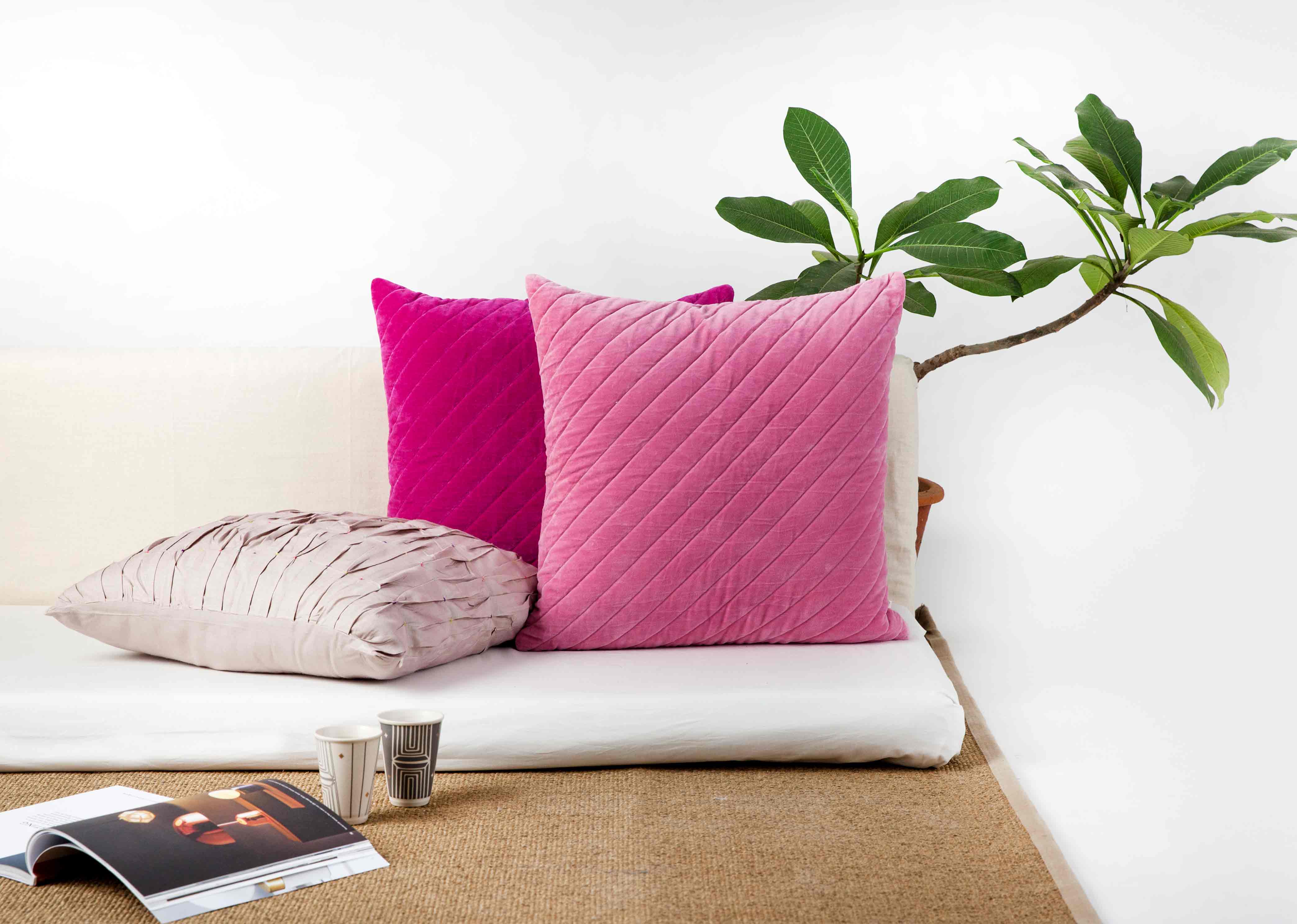 Tangier Velvet Cushion Cover - Blush - Image 3