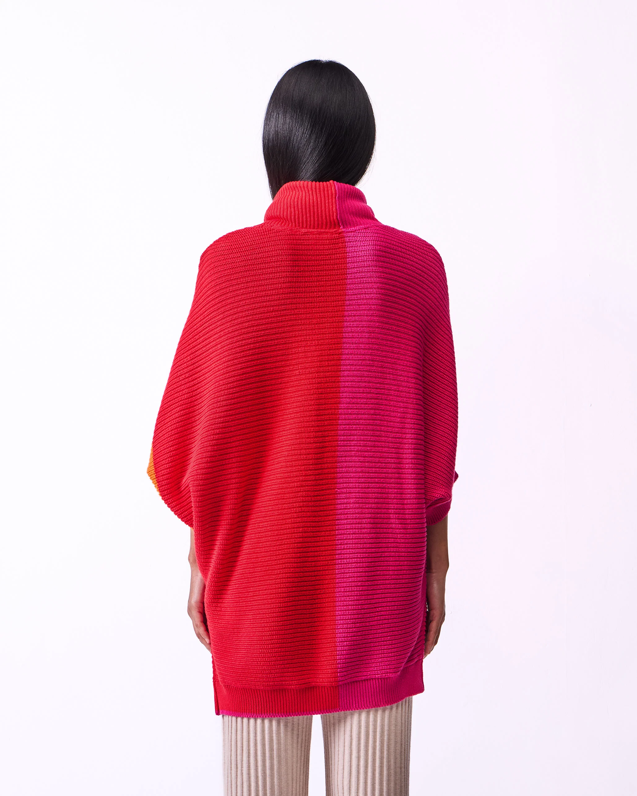 Tao Turtle Neck Sweater - Bright Red & Orange - Image 3