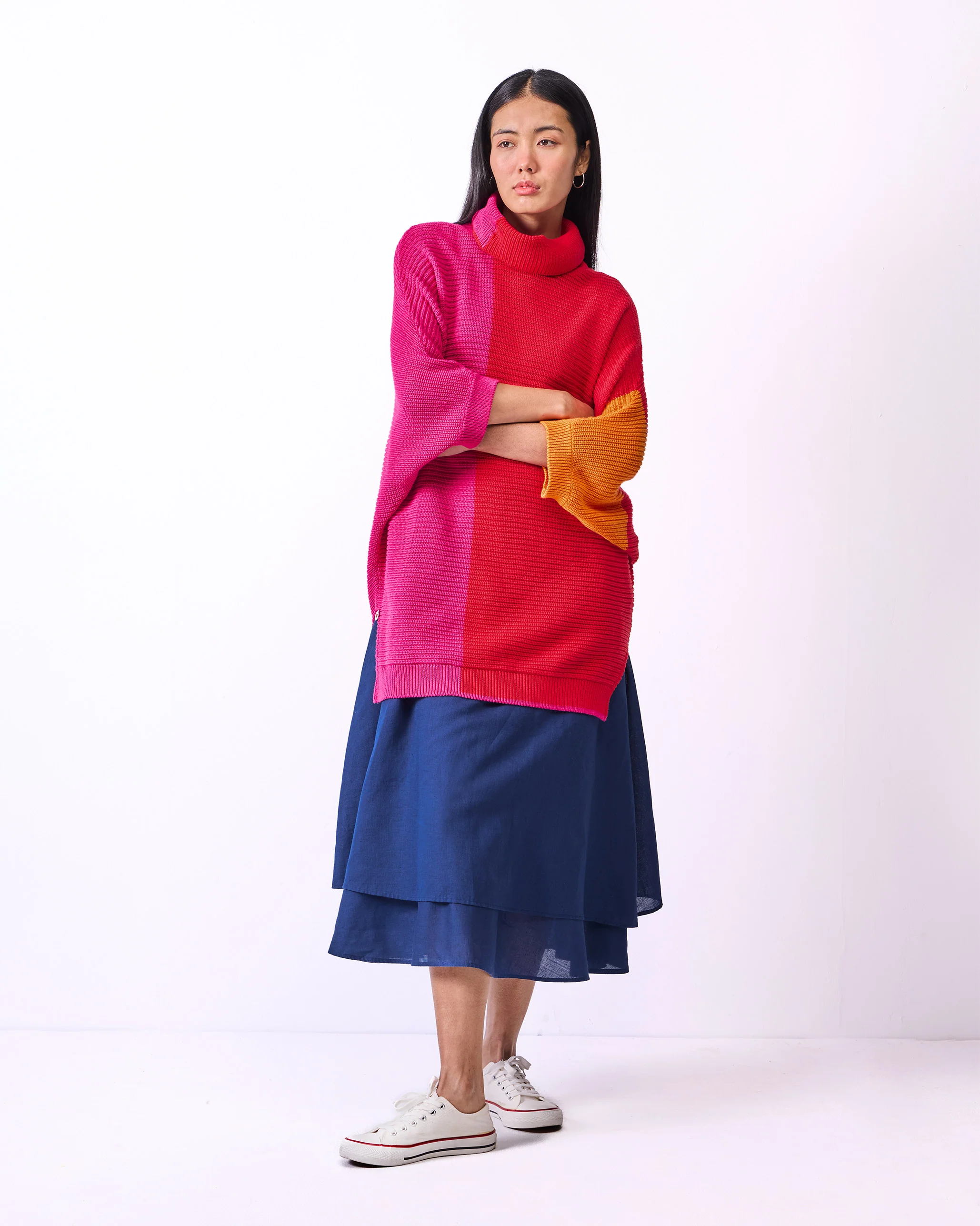Tao Turtle Neck Sweater - Bright Red & Orange - Image 6